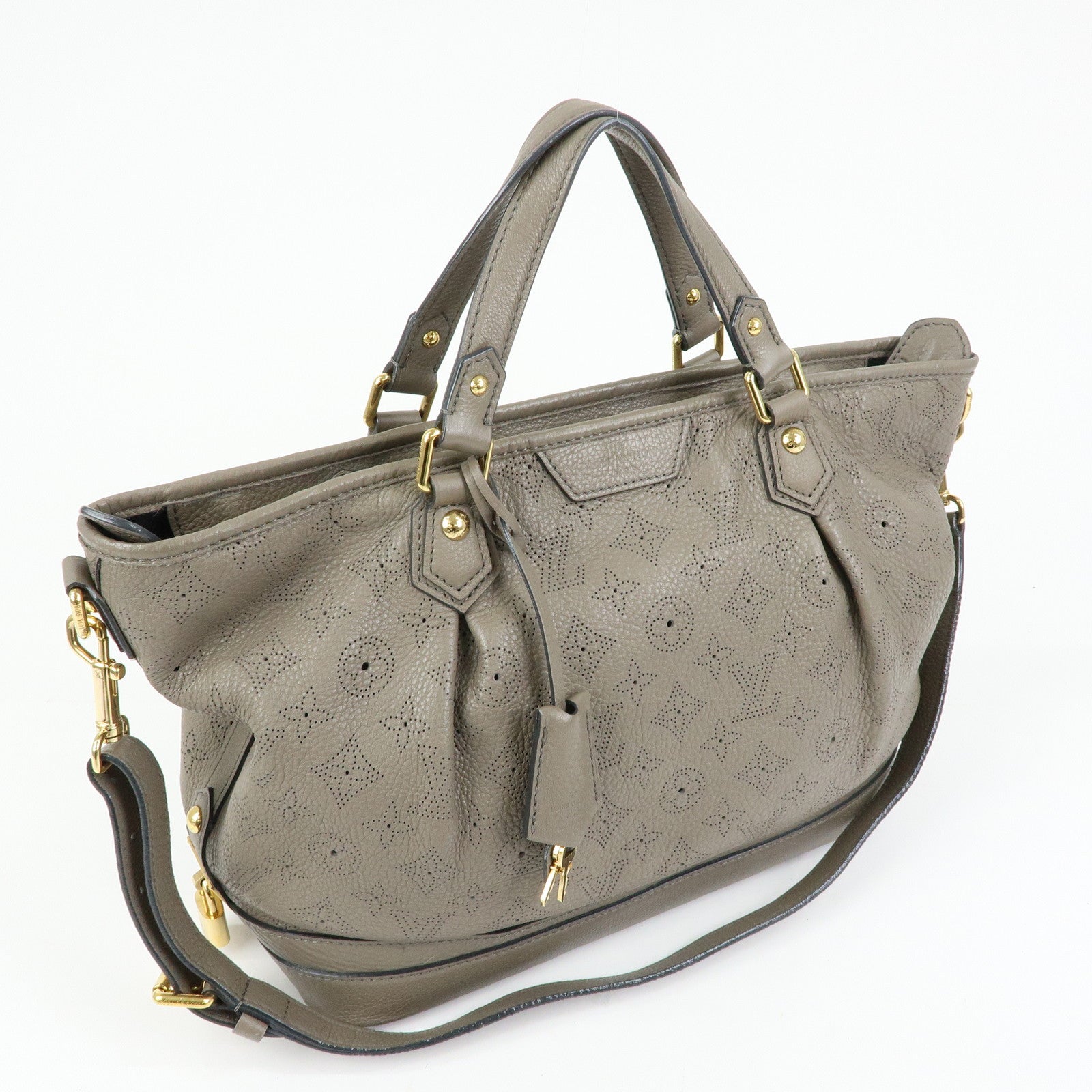 Louis Vuitton Monogram Mahina Stella PM 2Way Hand Bag Taupe M93063