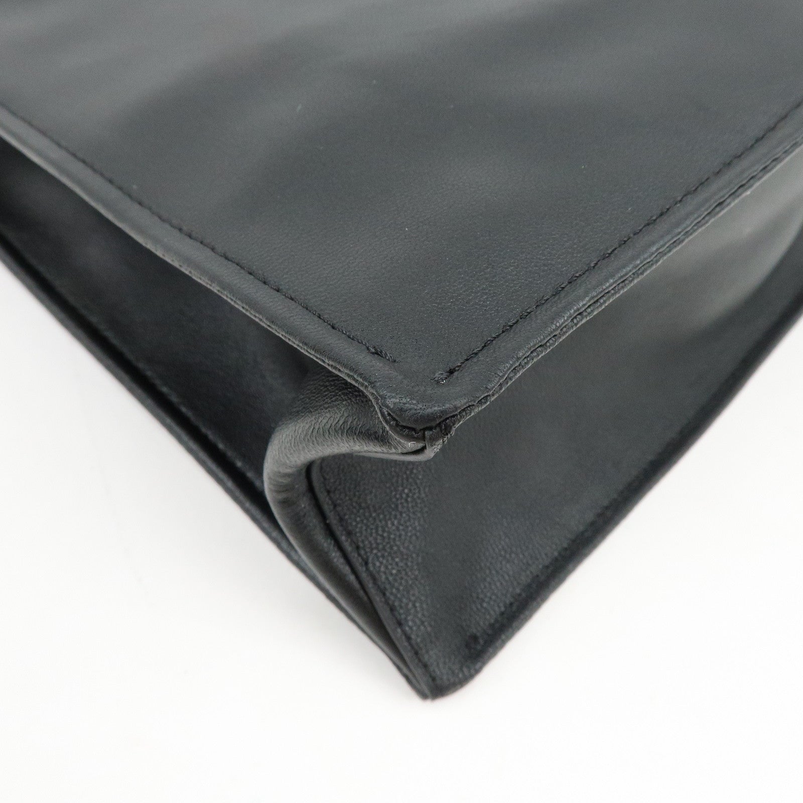 THE ROW To Go Tote Large Lamb Skin Leather Tote Shoulder Bag Black