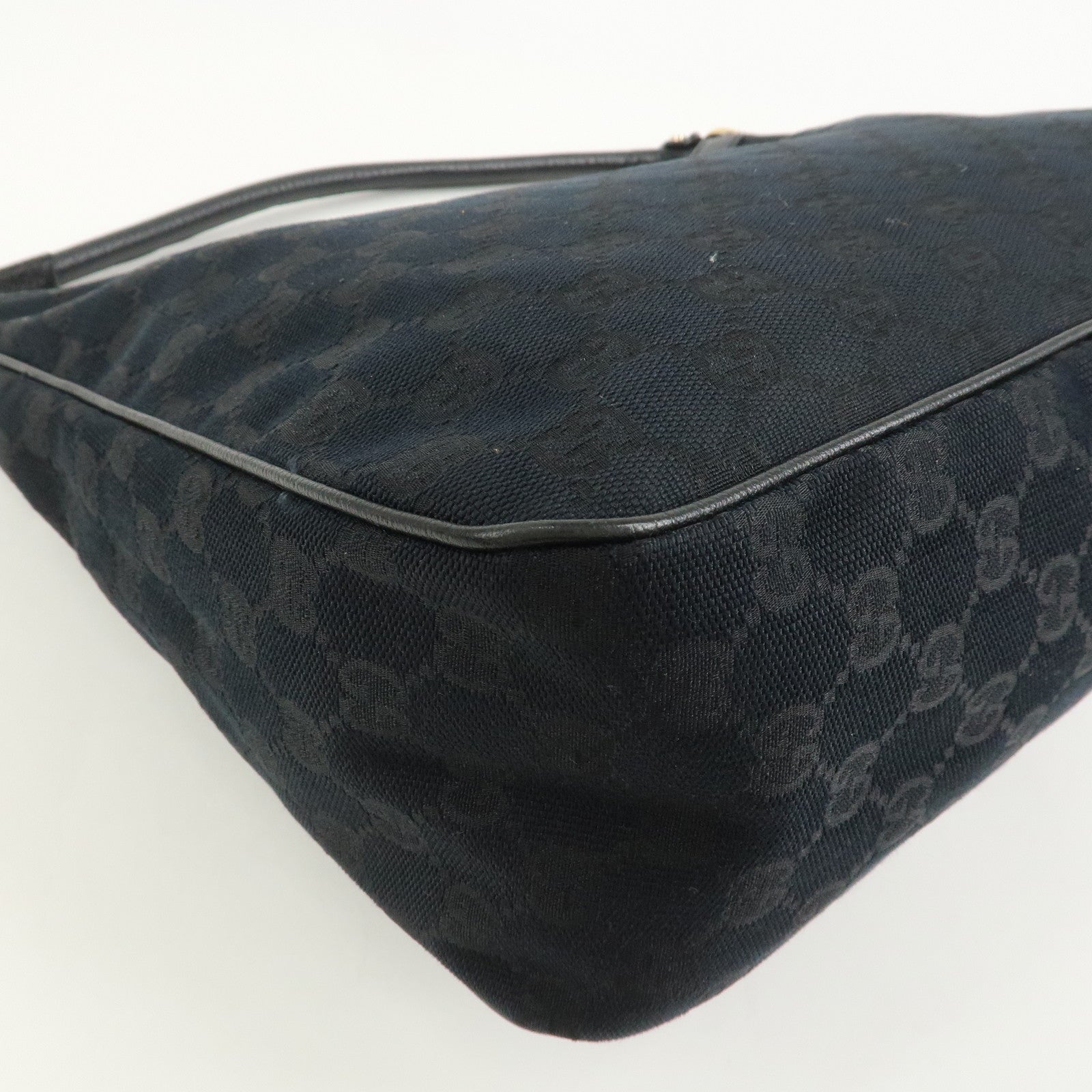 GUCCI Abbey GG Monogram Front Pocket Shoulder Bag Black 153025