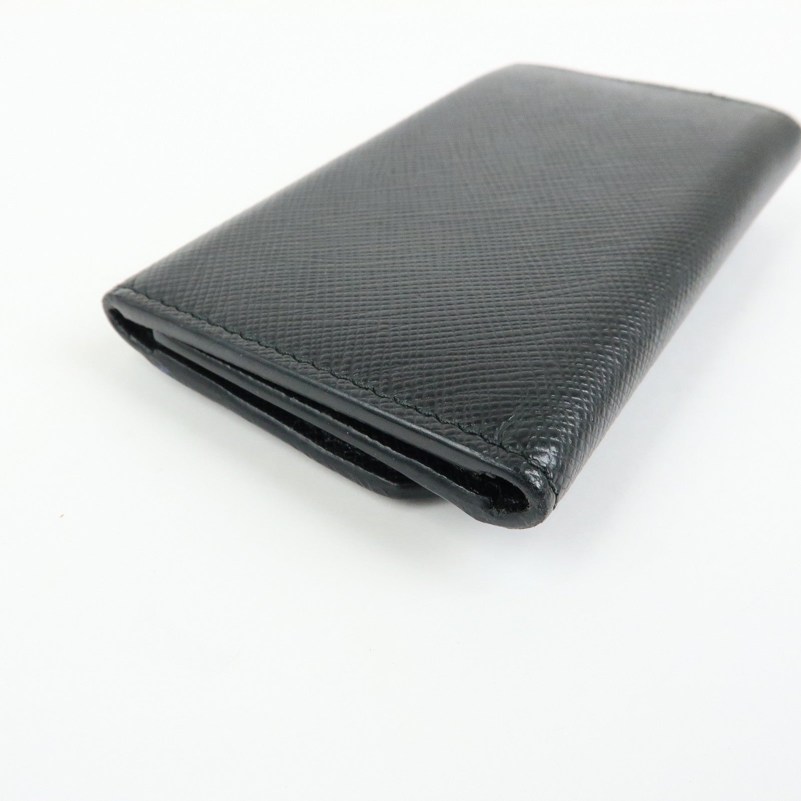 PRADA Saffiano Leather 6 Ring Key Case Key Holder Black 2PG222