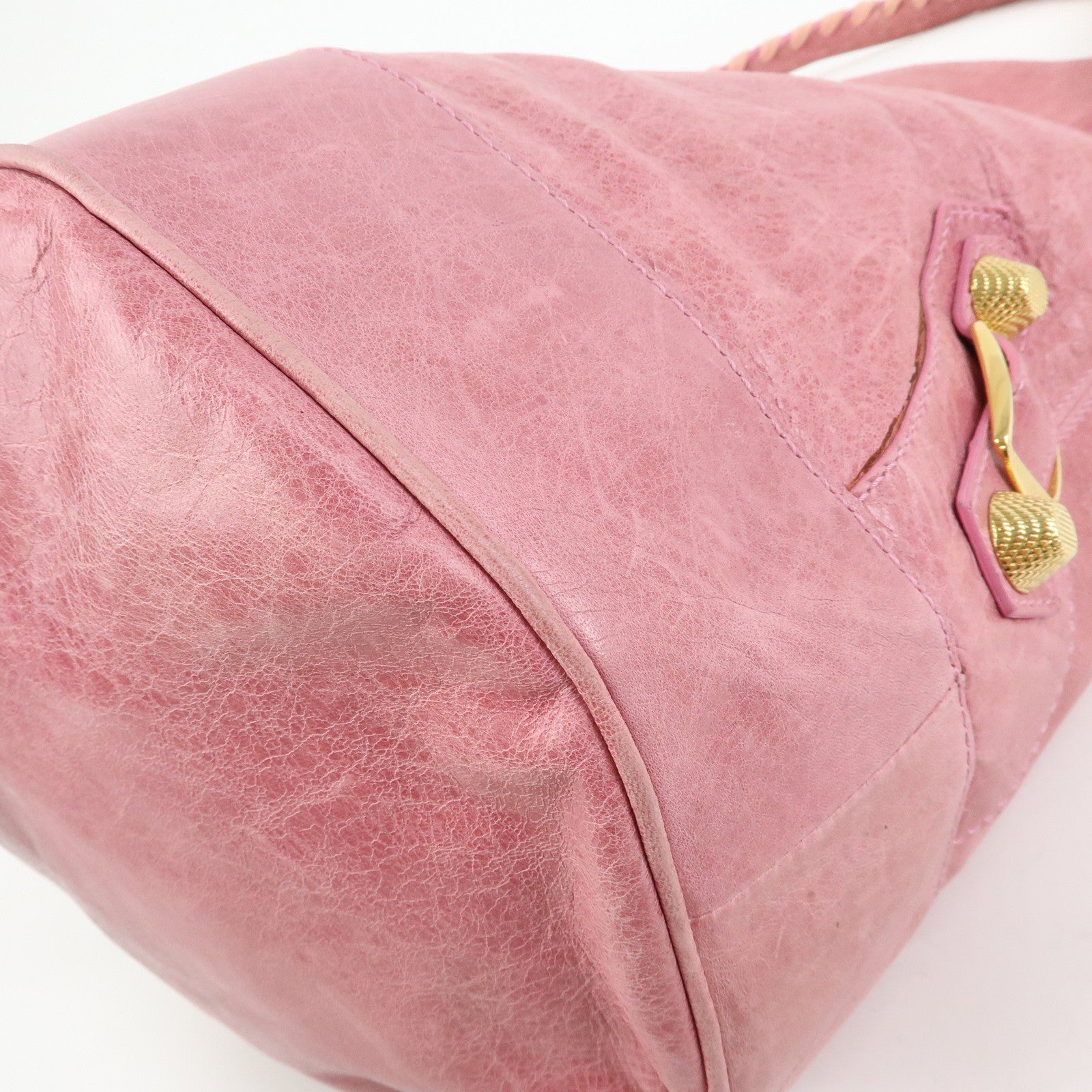 BALENCIAGA Giant 21 Bucket Bag Leather Shoulder Bag Pink 192913