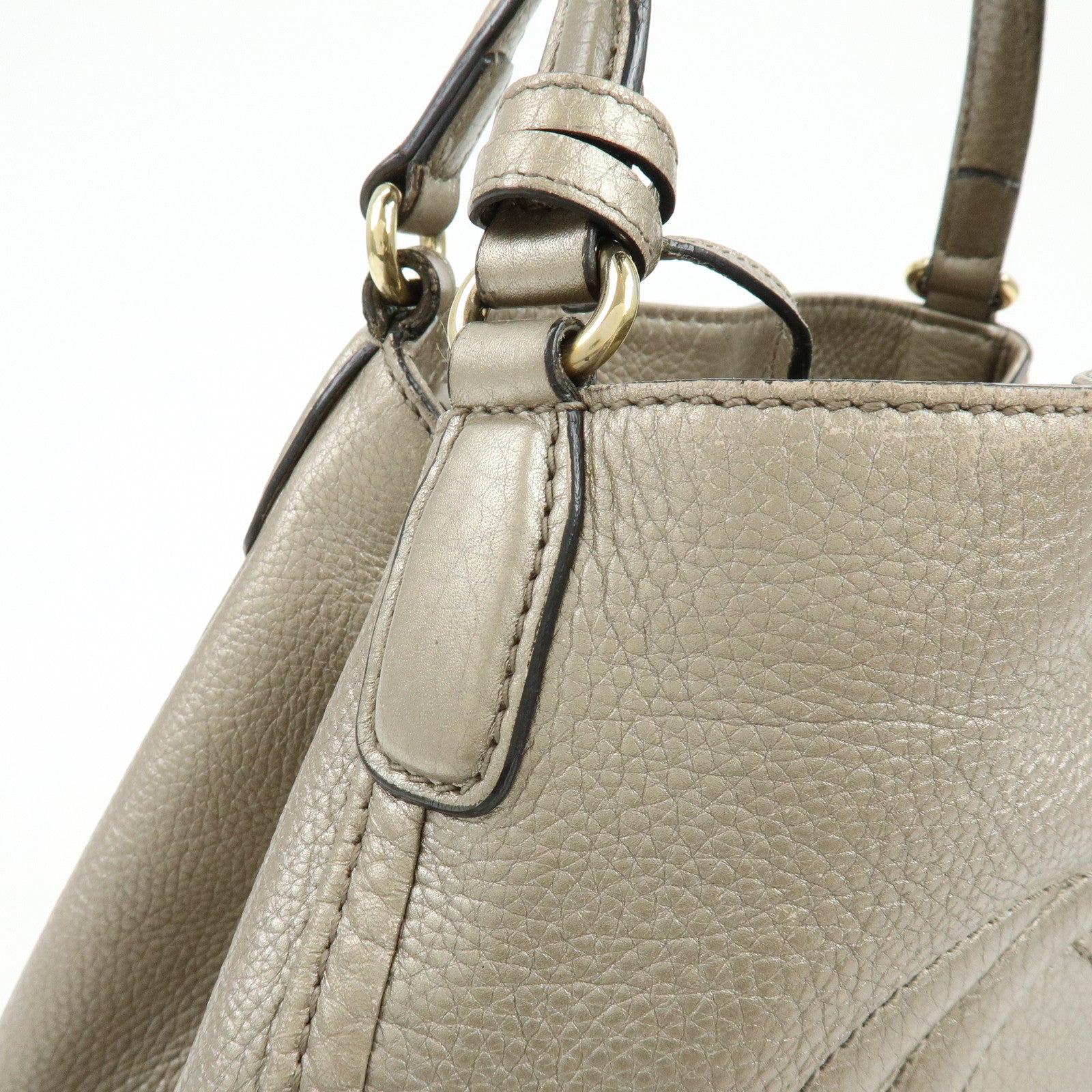 GUCCI SOHO Interlocking G 2Way Bag Hand Bag Champaign Gold 336751