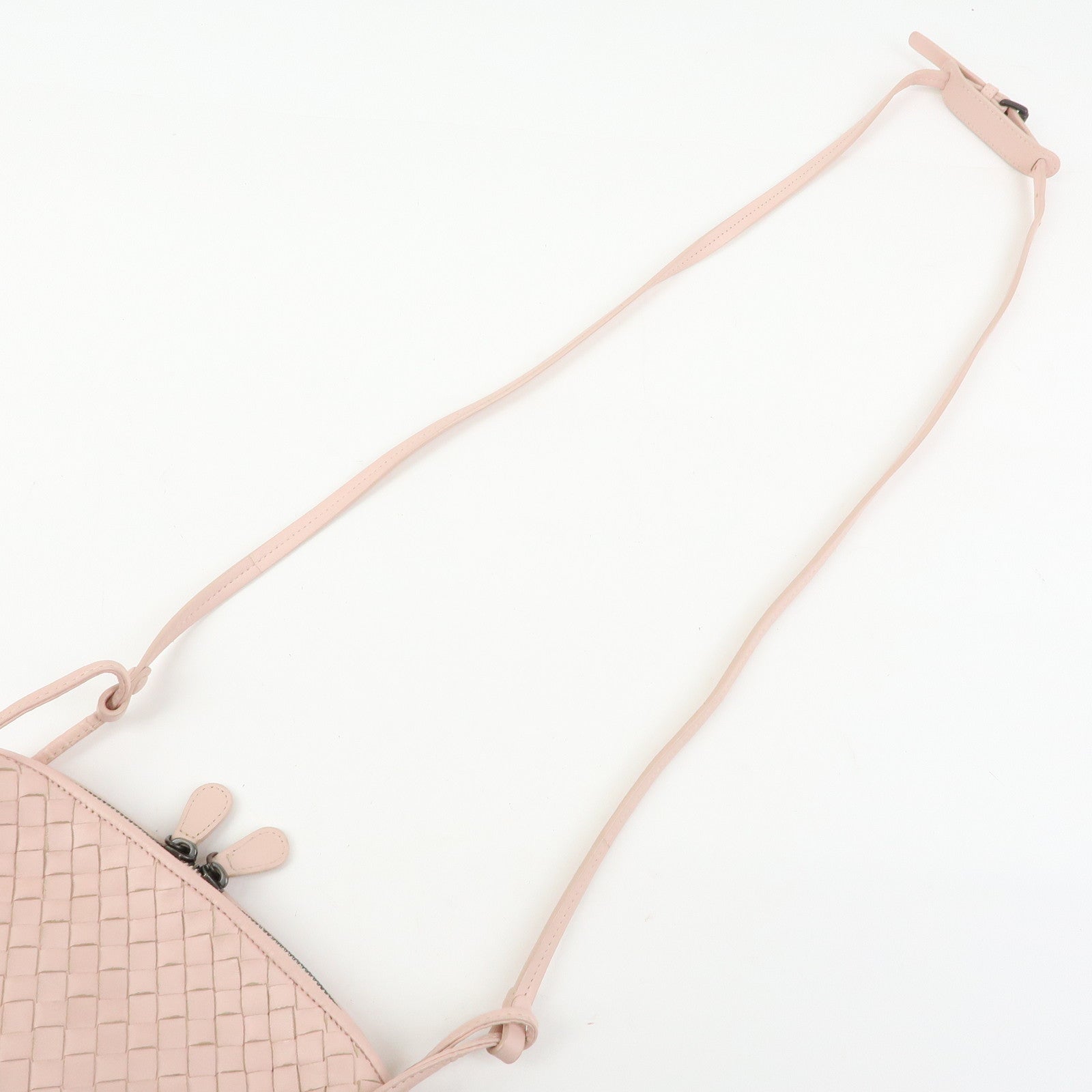 BOTTEGA VENETA Intrecciato Leather Shoulder Bag Pink 245354