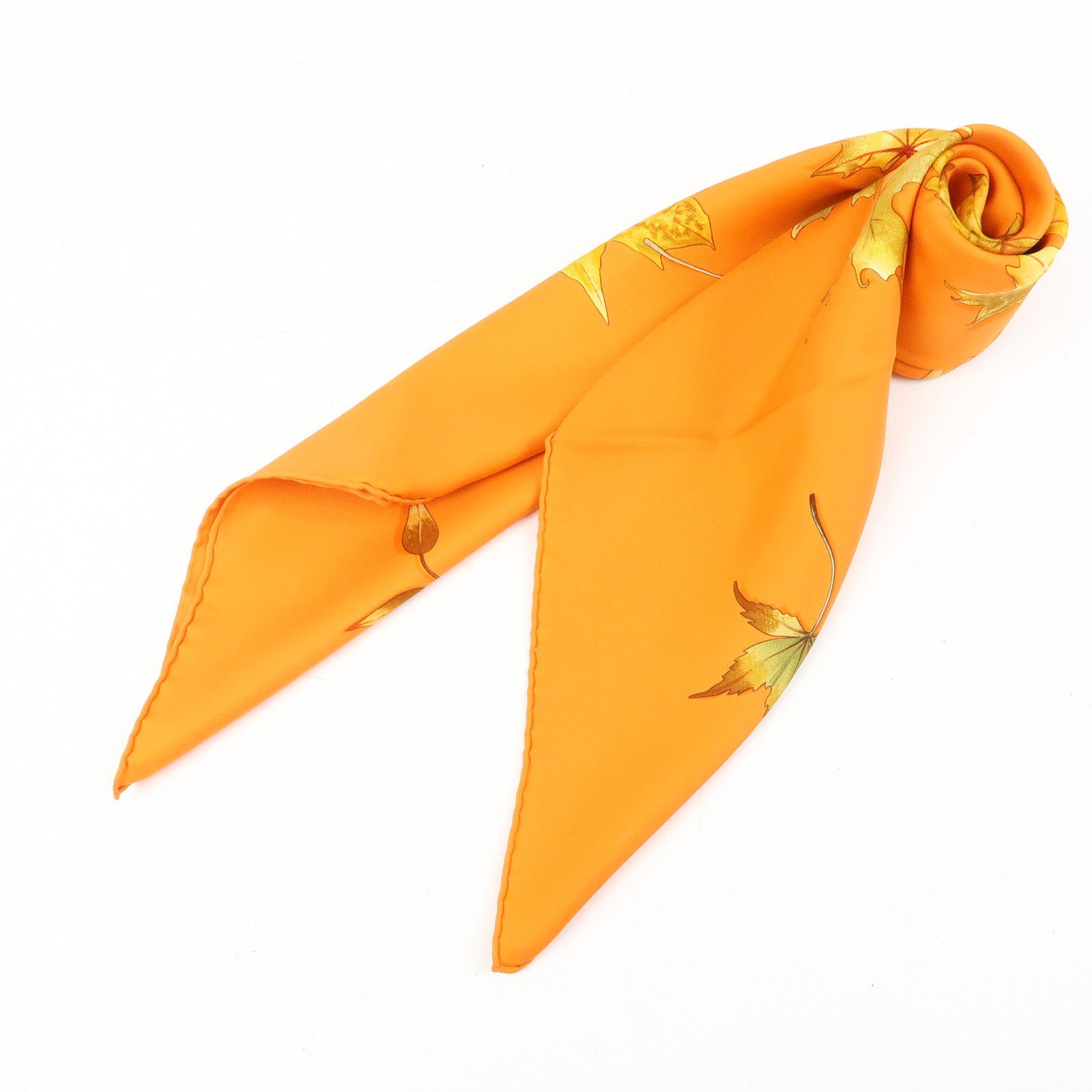 HERMES Carre 90 Silk 100% Scarf A WALK IN THE PARK Orange