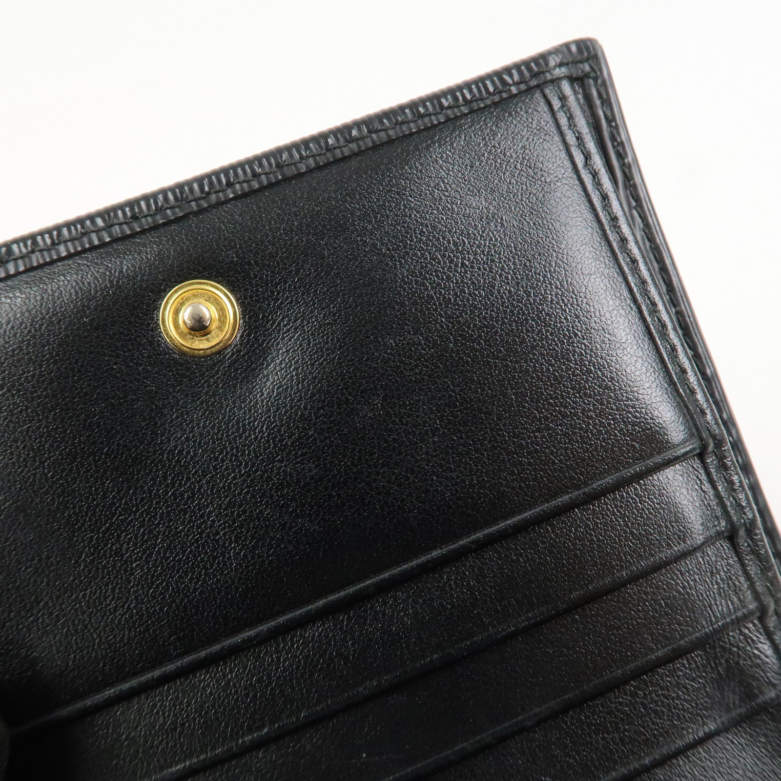 PRADA Vitello Move Leather Bi-fold Compact Wallet Black 1MV204