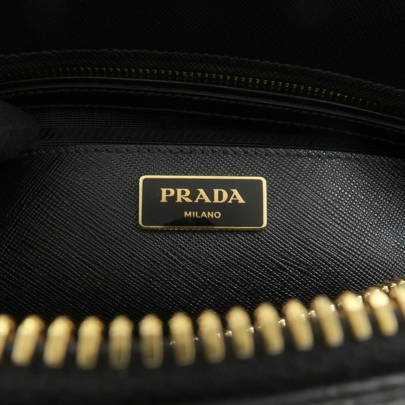 PRADA Promenade Medium Saffiano Leather 2Way Bag Black 1BA002