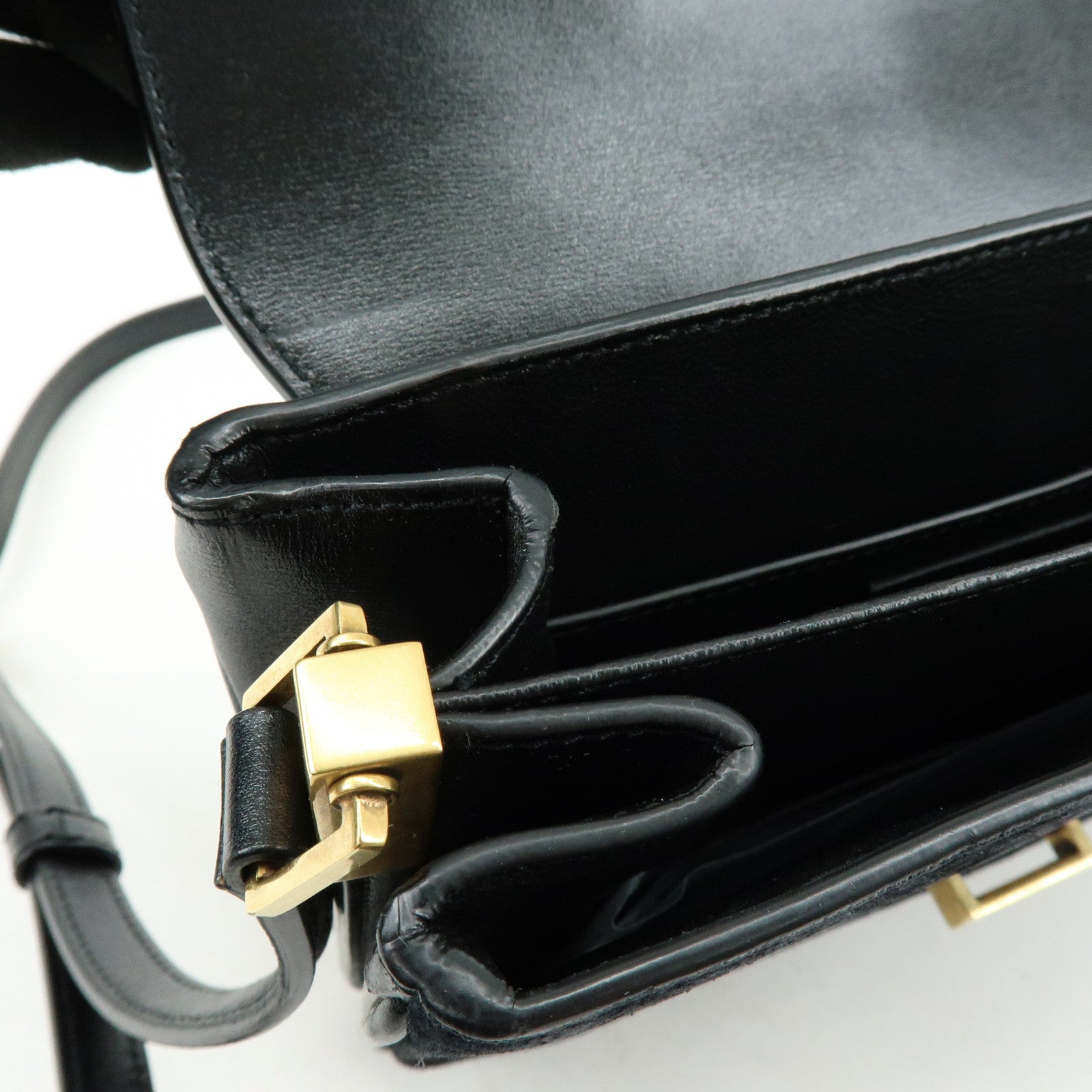 SAINT LAURENT PARIS Le Monogram Suede Leather Shoulder Bag Black