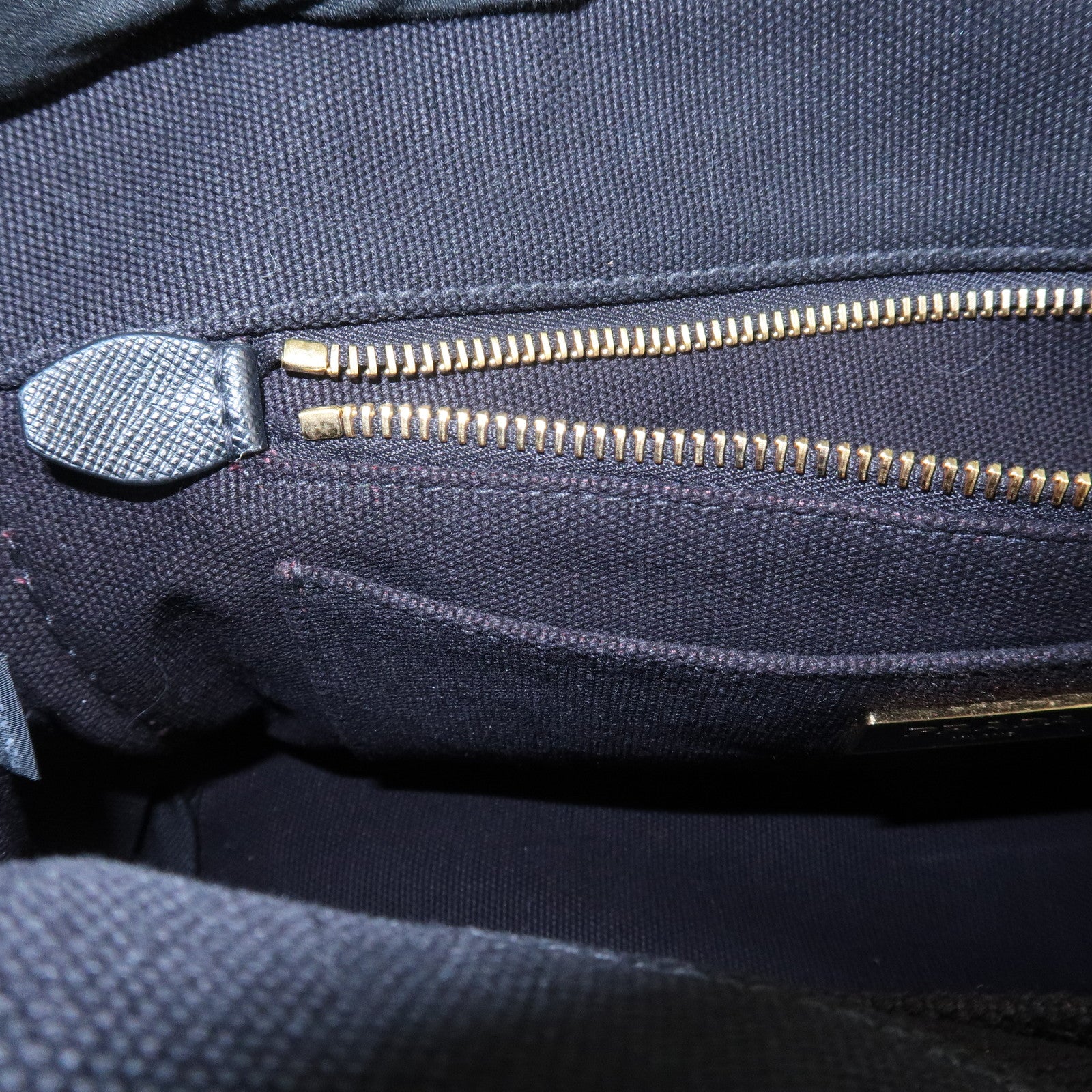 PRADA Canapa Mini Canvas 2Way Hand Bag Tote Bag Black 1BG439 Used