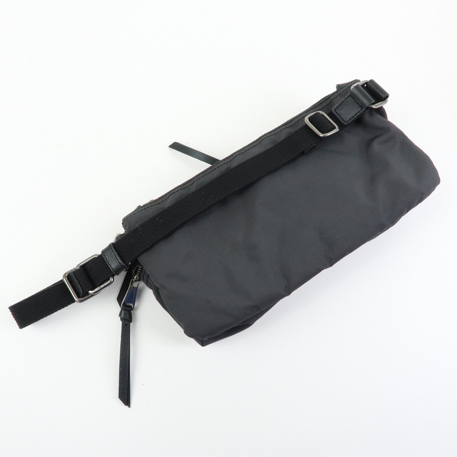 Dolce & Gabbana Nylon Leather Waist Bag Body Bag Black