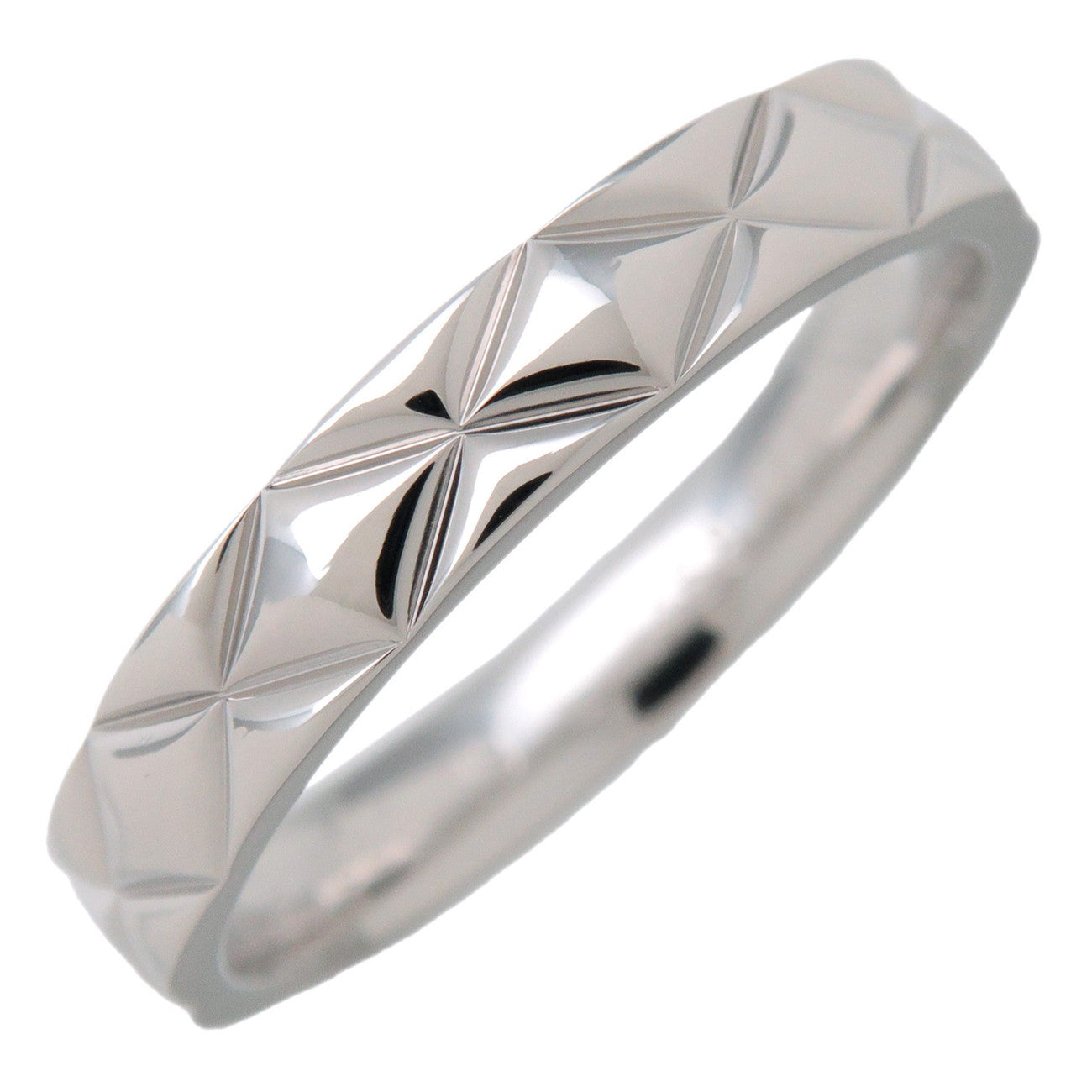CHANEL Matelasse Ring PT950 Platinum US7 EU55 HK16 J2820