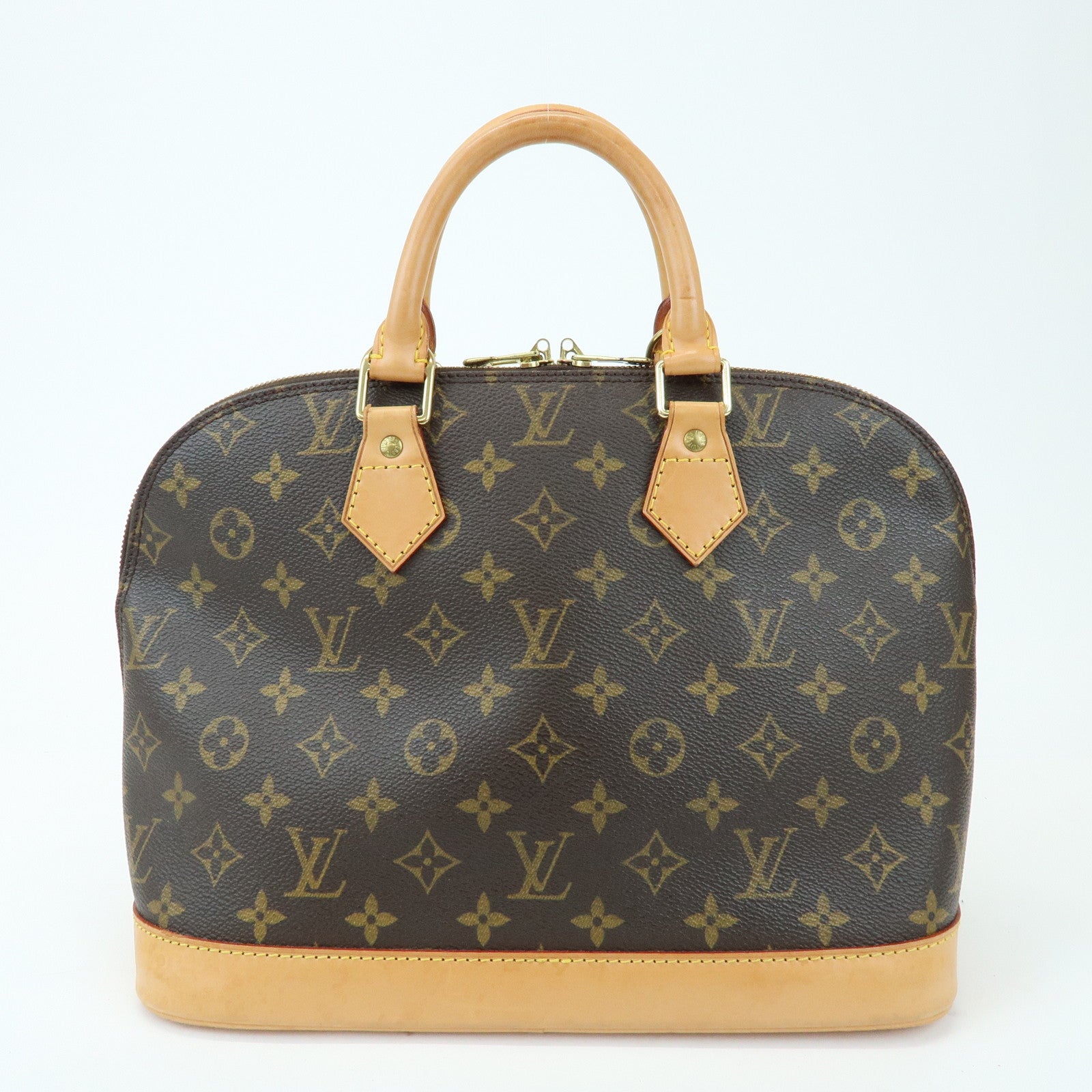 Louis Vuitton Monogram Alma Canvas Leather Hand Bag Brown M51130
