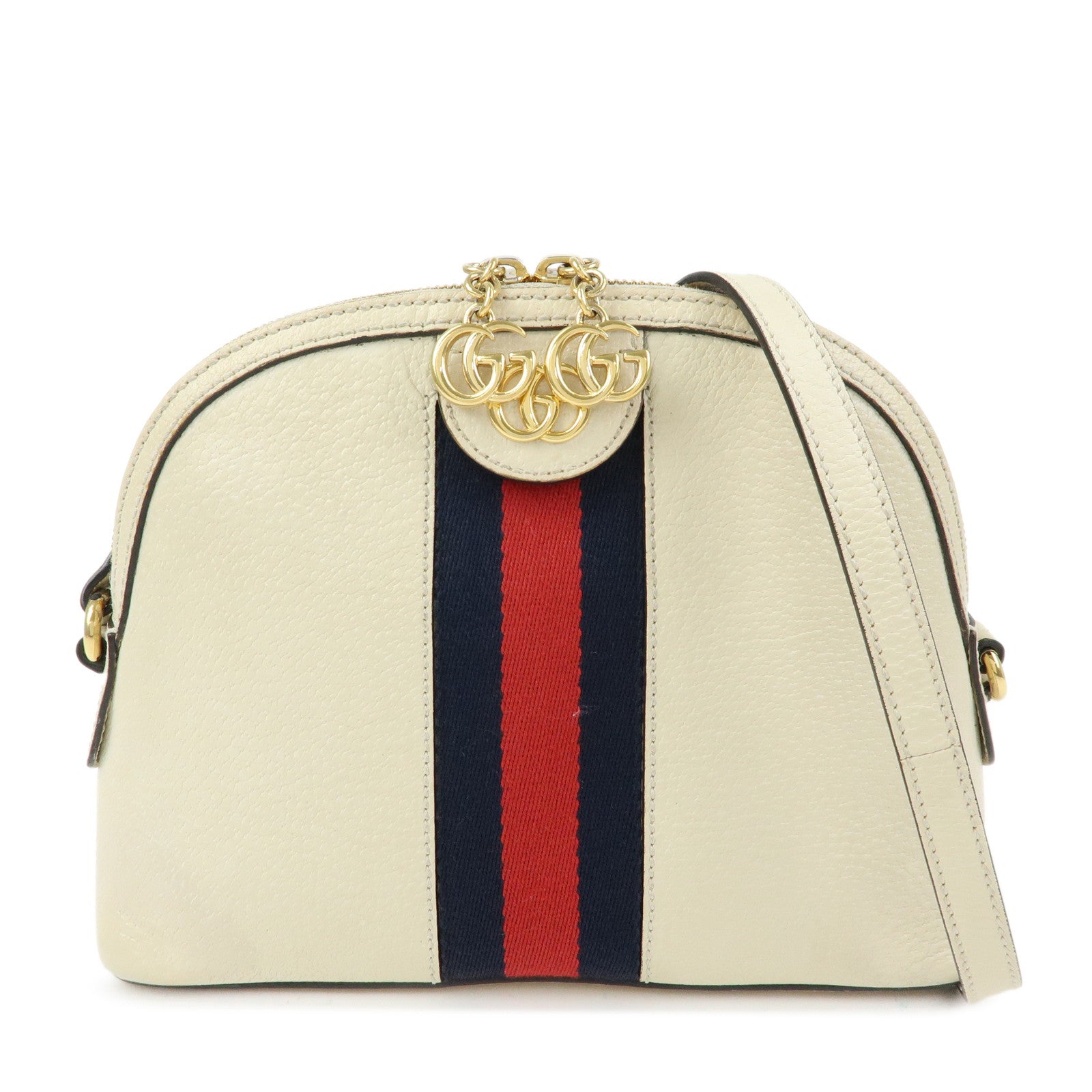 GUCCI Sherry Leather Shoulder Bag Crossbody Bag White 499621