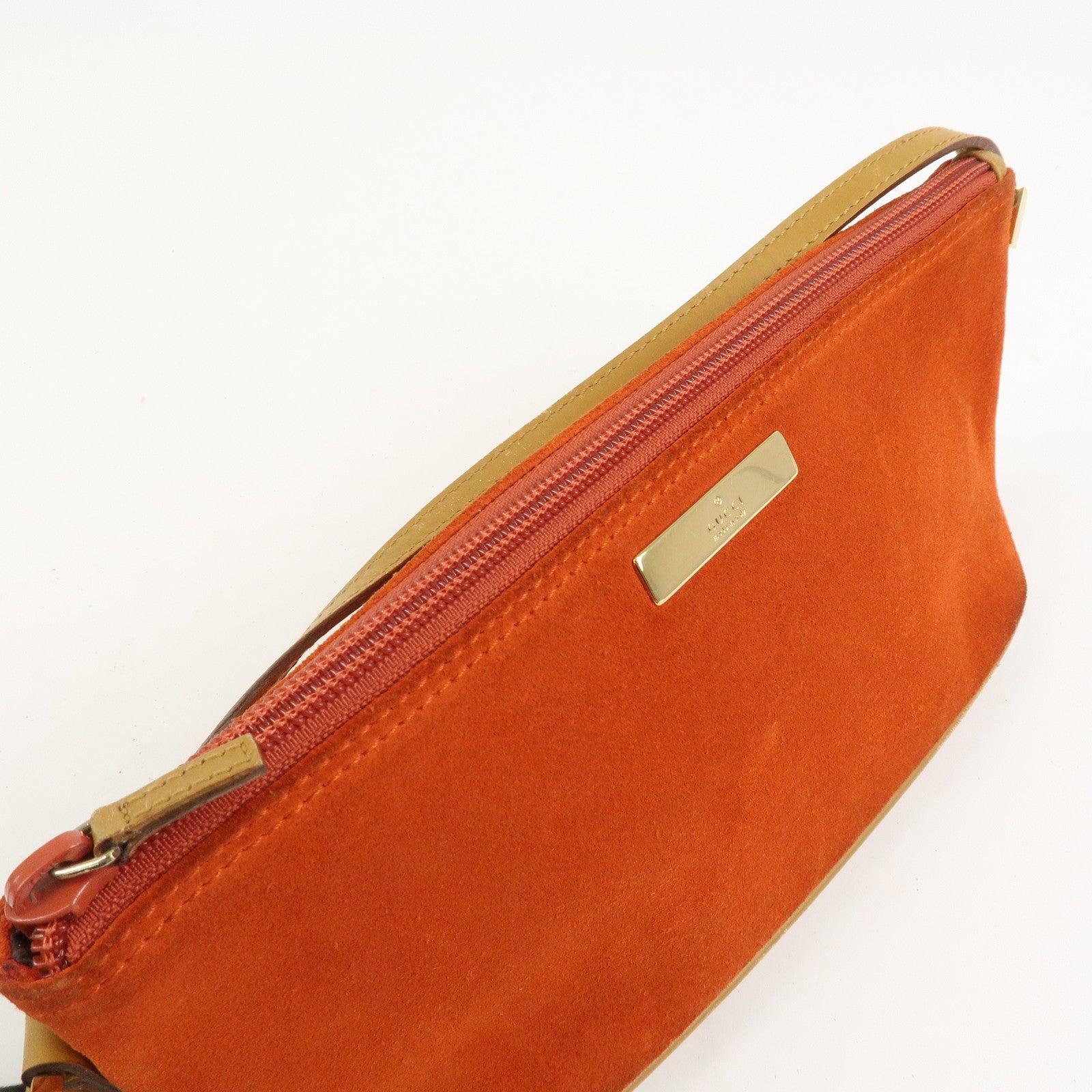 GUCCI Boat Bag Suede Leather Accessory Pouch Hand Bag 039.1103