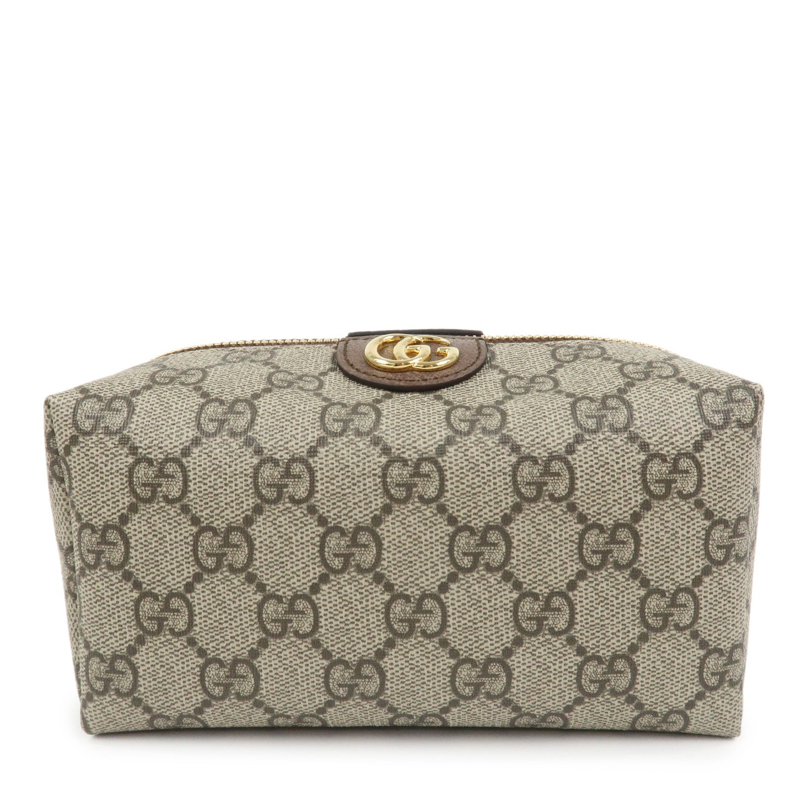 GUCCI GG Marmont GG Supreme Cosmetic Pouch Beige Brown 548393