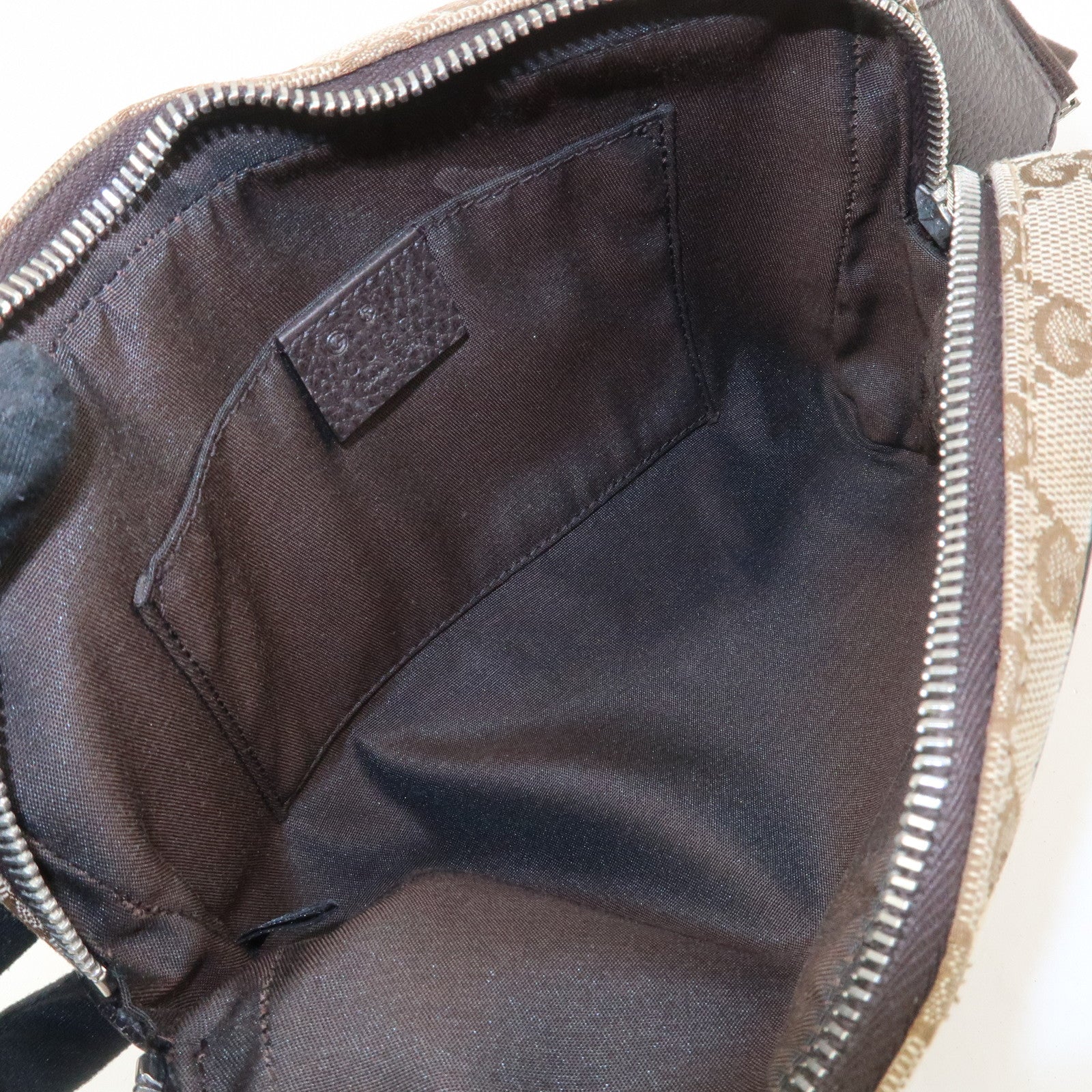 GUCCI GG Canvas Leather Waist Bag Crossbody Bag Beige Brown 449174