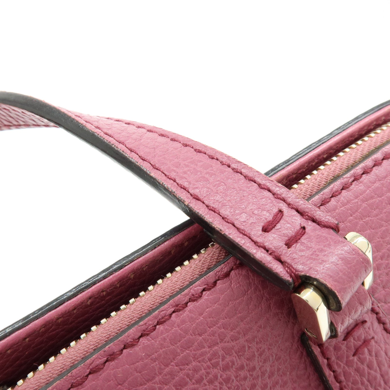 GUCCI Logo Leather 2Way Bag Hand Bag Shoulder Bag Pink 391987