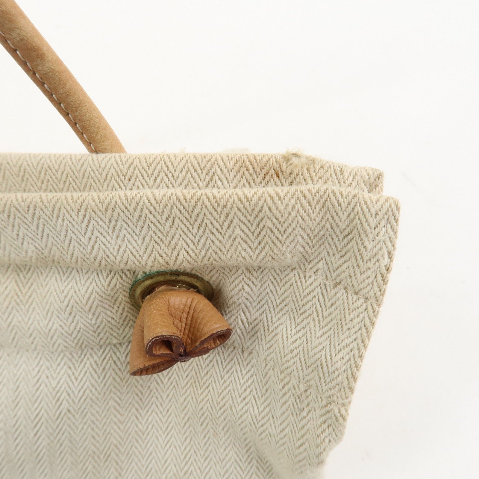 HERMES Aline GM Canvas Shoulder Bag Hand bag Natural