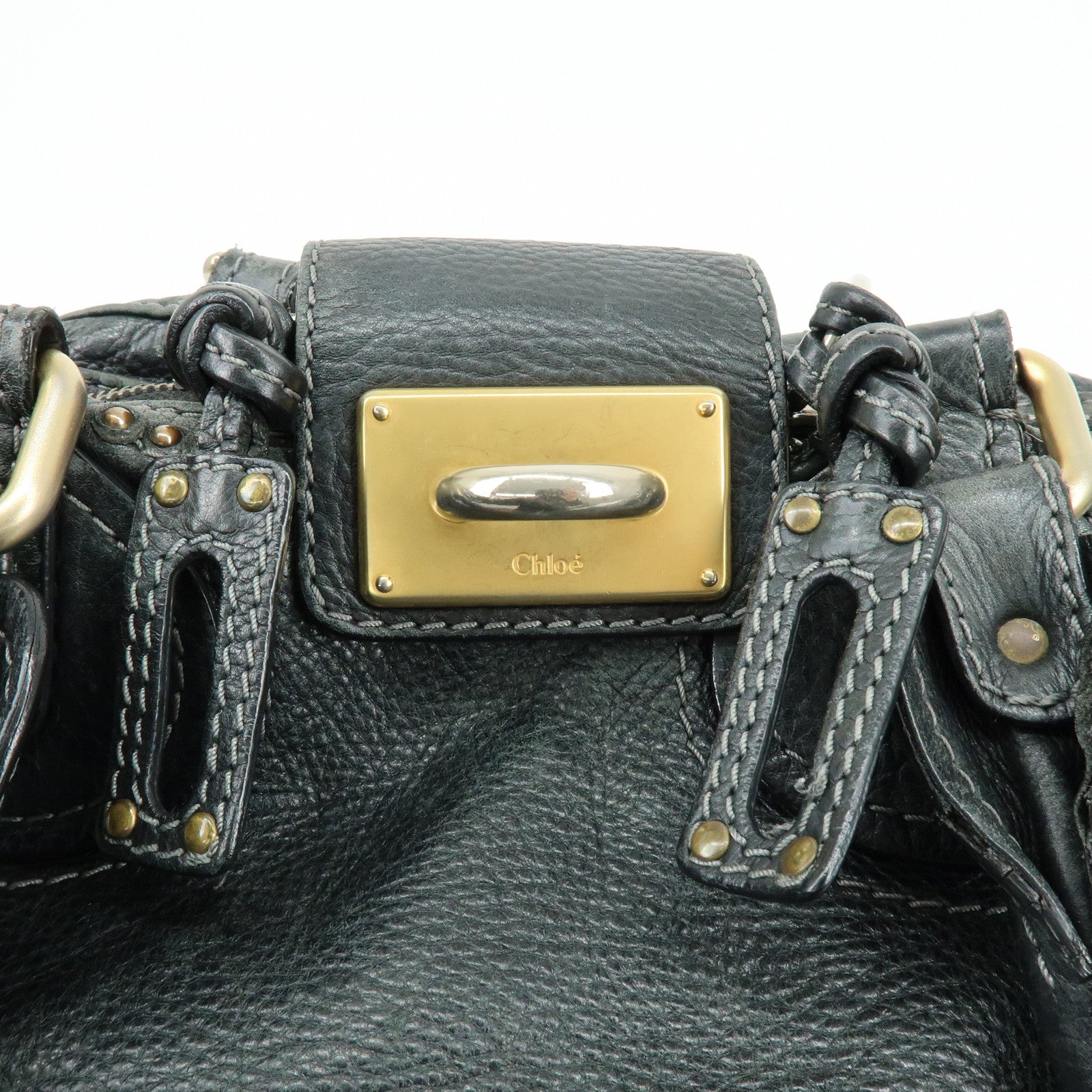 Chloe Paddington Leather Tote Bag Shoulder Bag Black