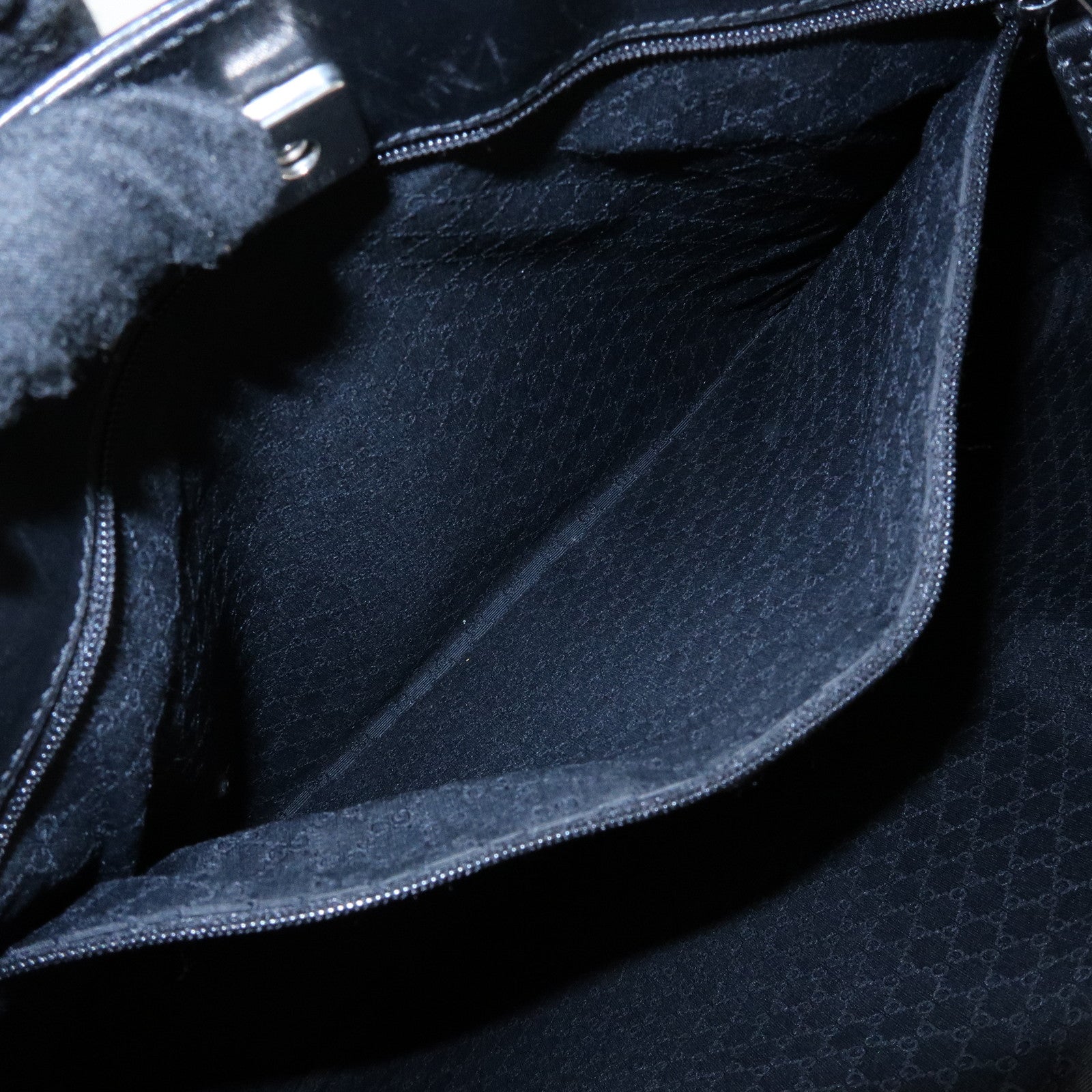 GUCCI Sherry Leather Tote Bag Hand Bag Black 002・1134