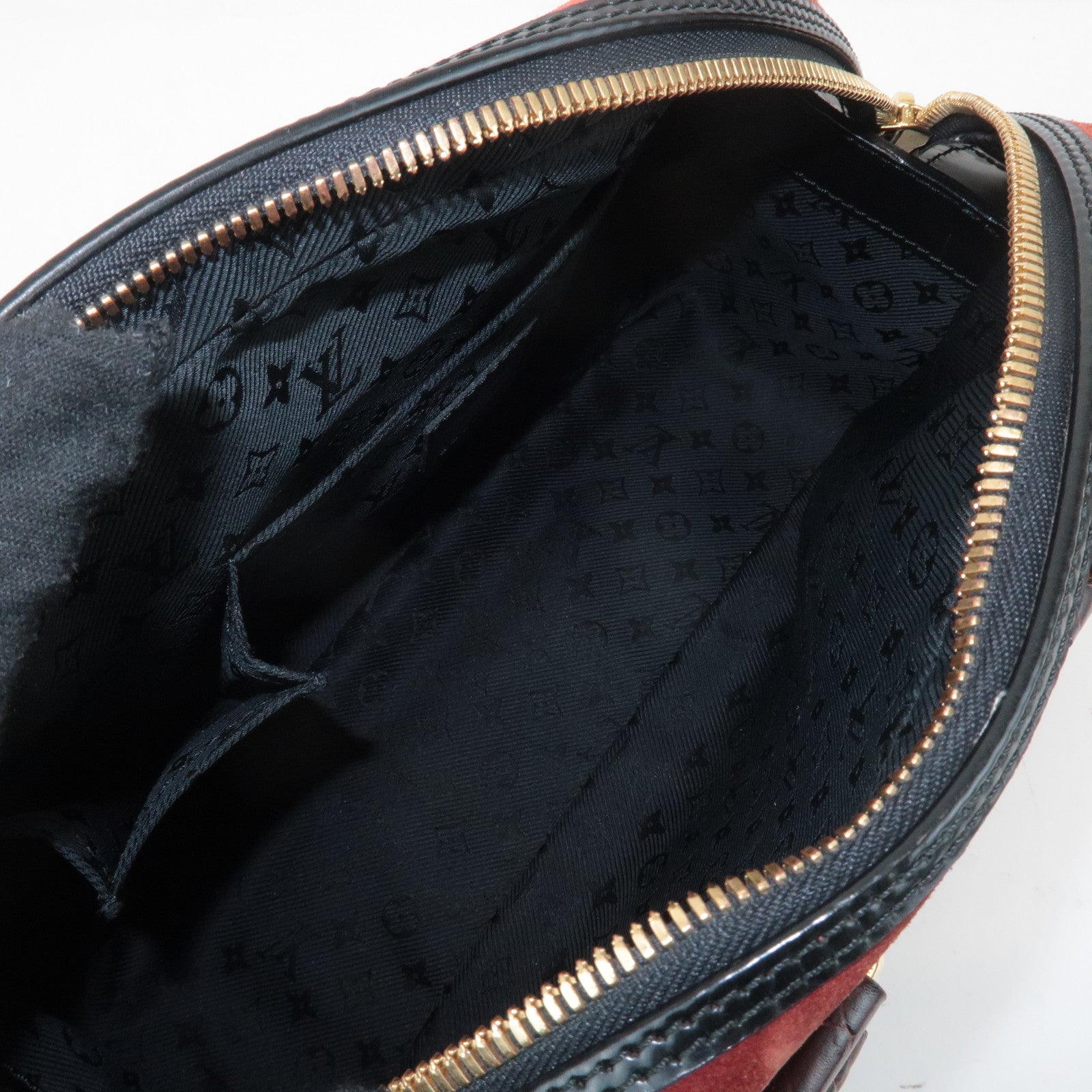 Louis Vuitton Cruise Line Suede Stamp Bag PM Bowling Bag Brown M95238 Used