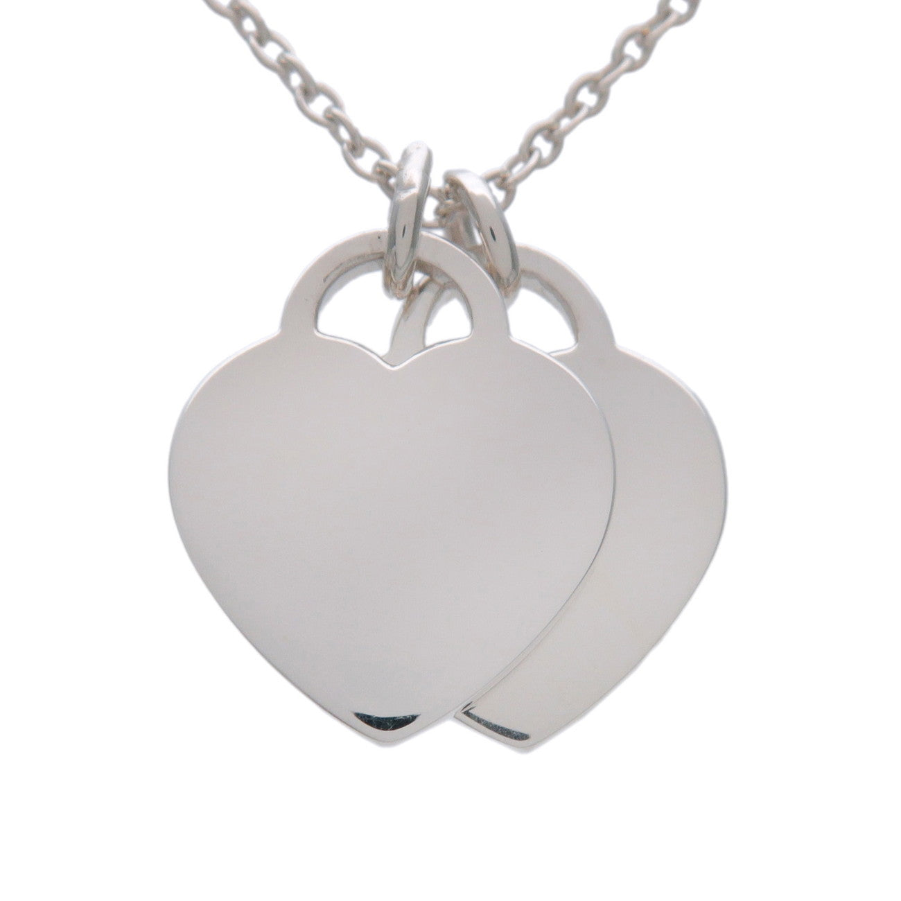Tiffany & Co Return to Tiffany Double Heart Tag Necklace SV925 Pink