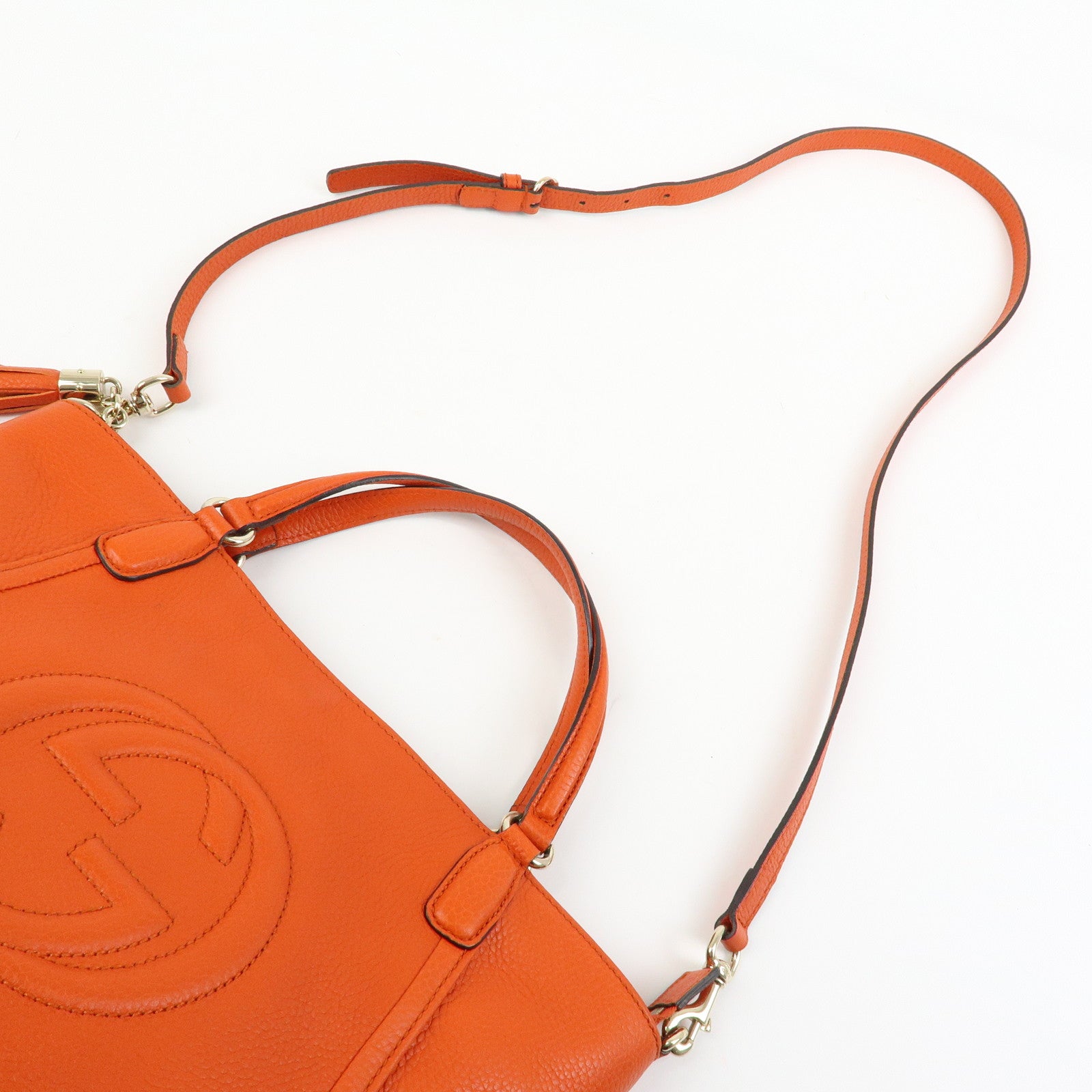 GUCCI SOHO Interlocking G Leather 2Way Bag Hand Shoulder Bag 369176