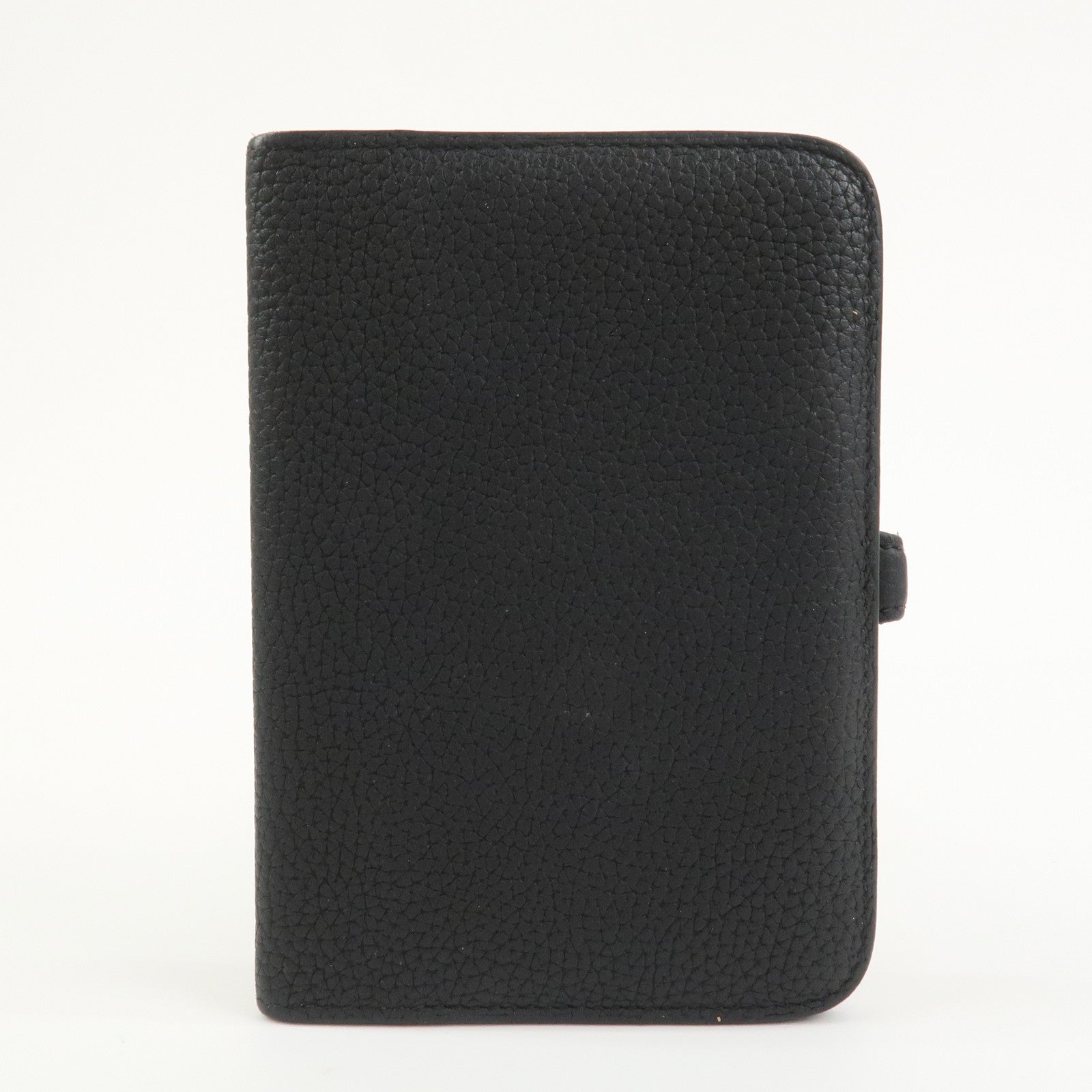 HERMES Dogon Togo Leather Compact Wallet Y Stamped Black