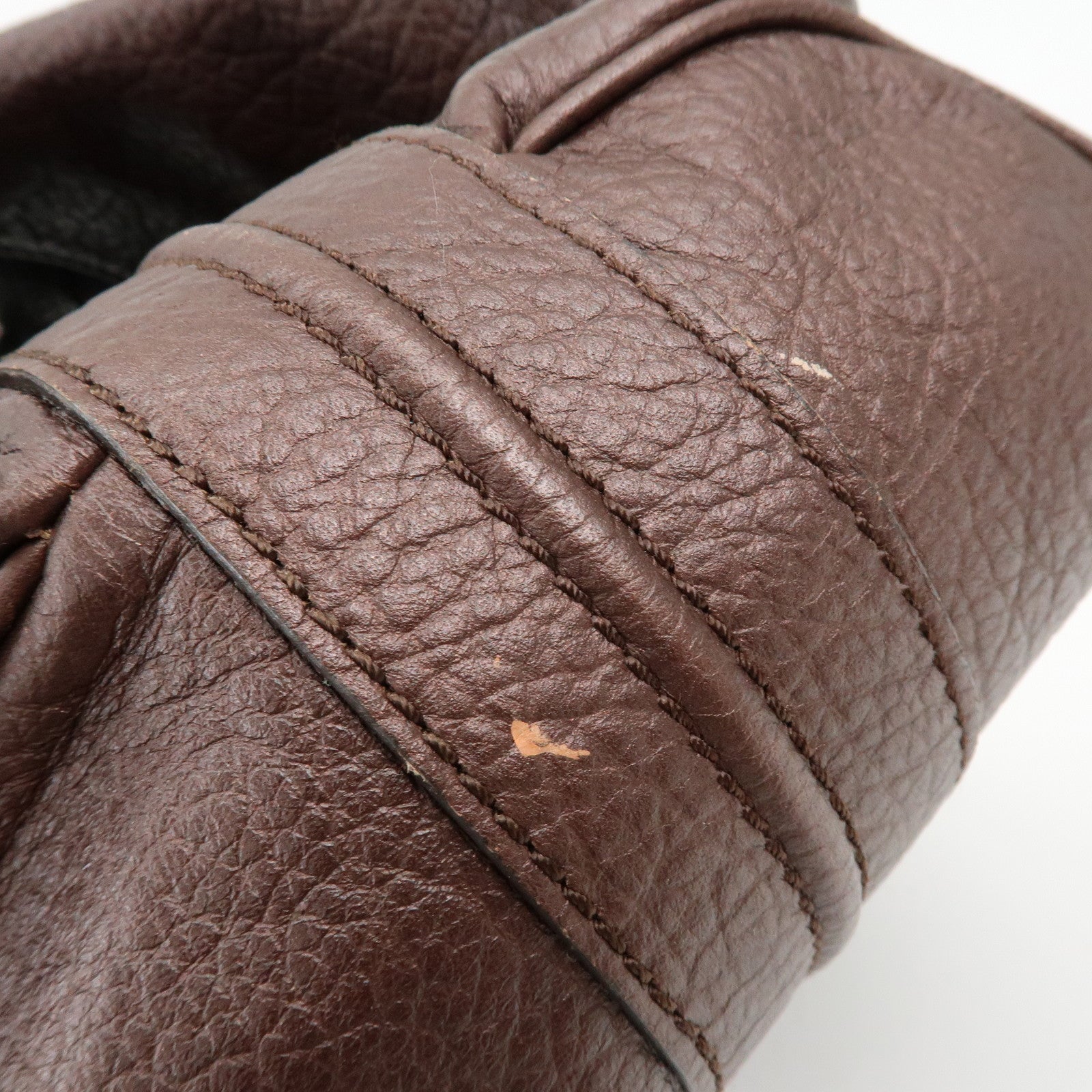 CELINE Triomphe Leather Tote Bag Hand Bag Shoulder Bag Brown