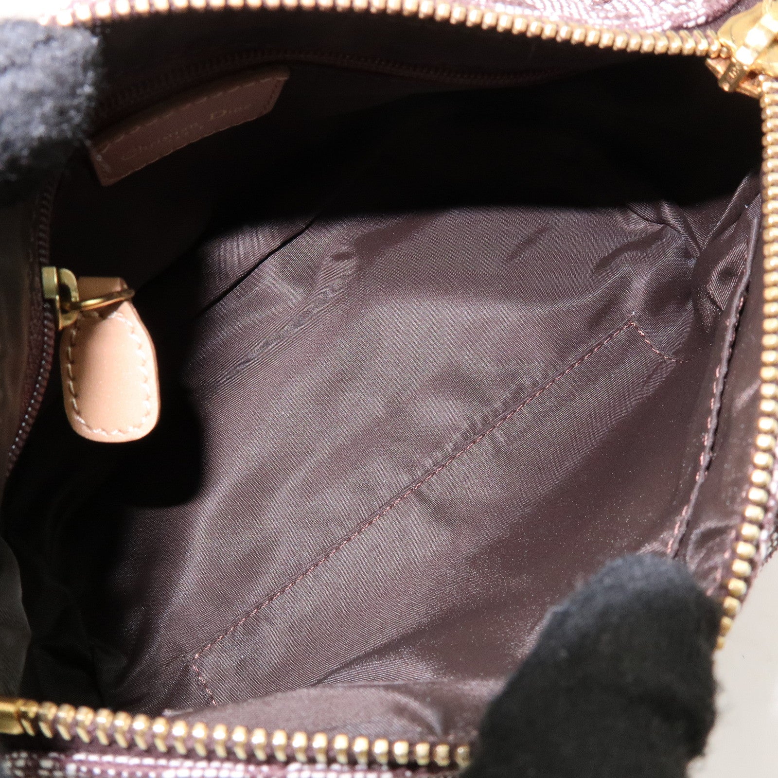 Christian Dior Trotter Jacquard Canvas Leather Mini Boston Hand Bag