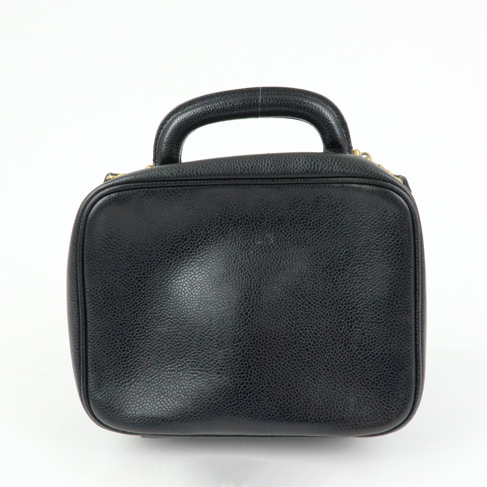 CHANEL COCO Mark Caviarskin 2Way Bag Cosmetic Bag Black A07061