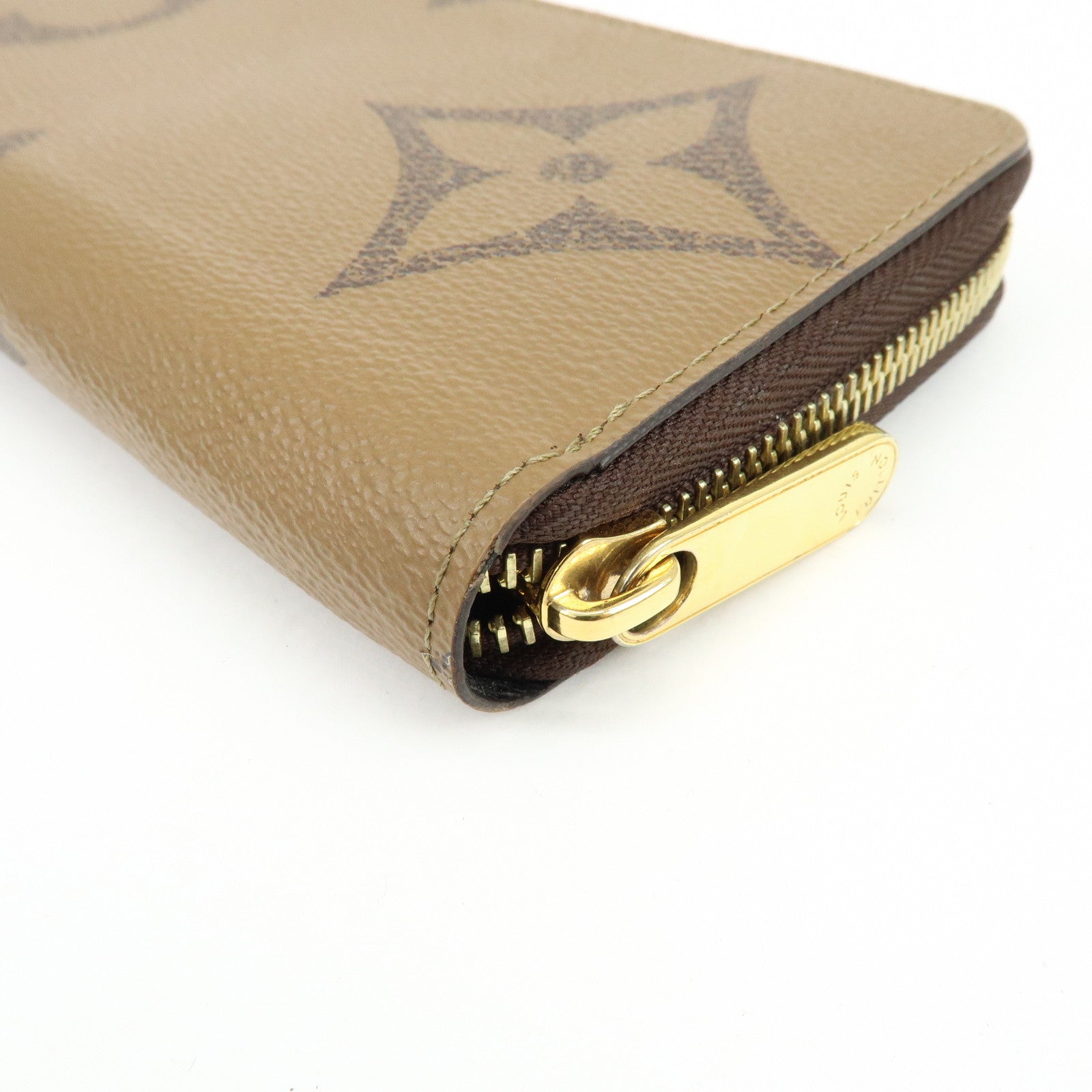 Louis Vuitton Giant Monogram Reverse Zippy Long Wallet Brown M69353