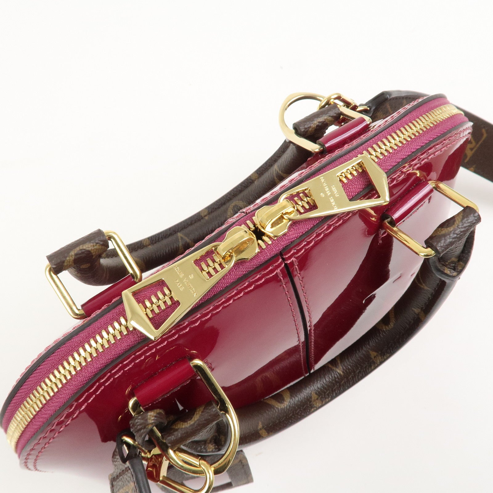 Louis Vuitton Monogram Vernis Alma BB 2Way Bag Magenta M54785