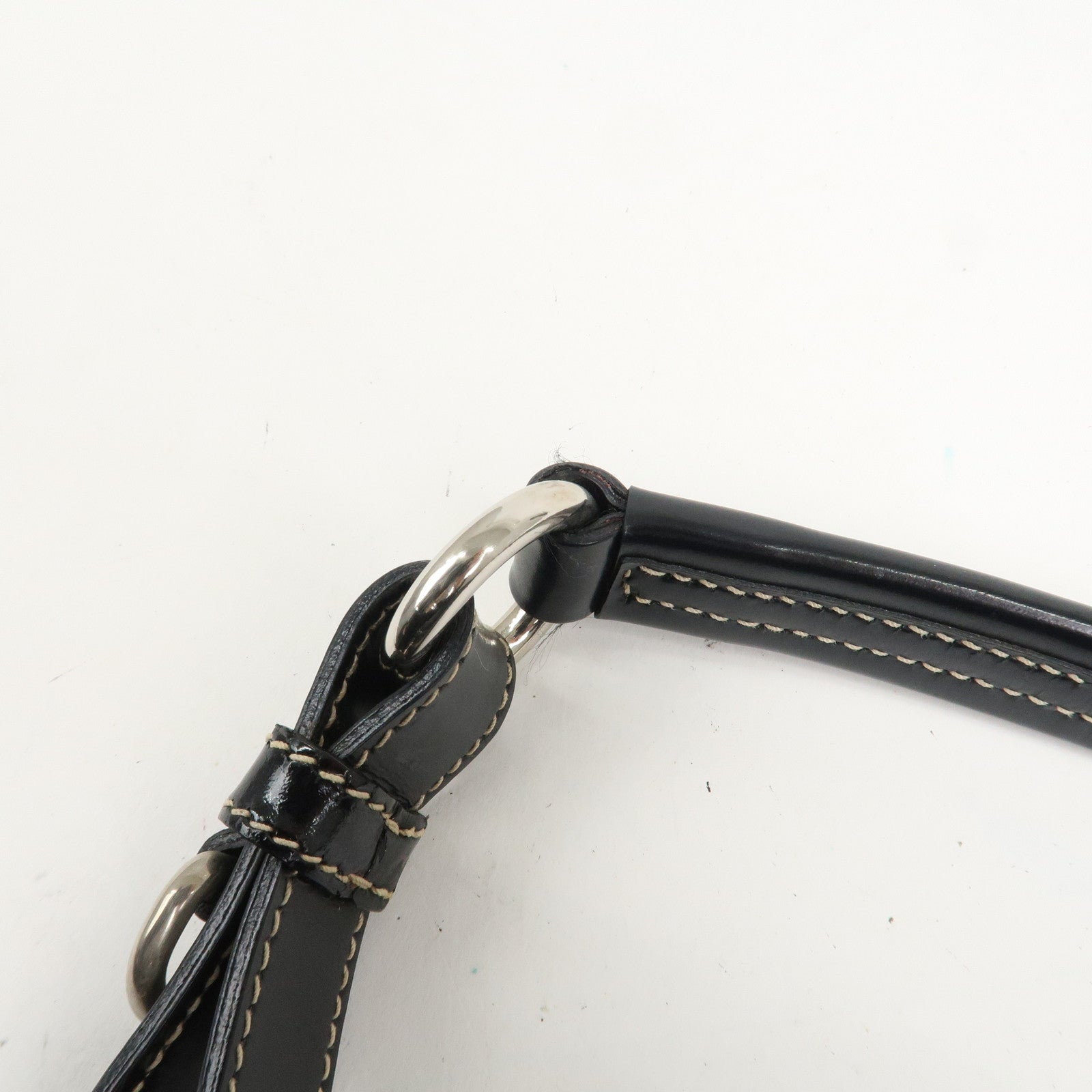 PRADA Triangle Logo Nylon Leather Shoulder Bag Black BR2840