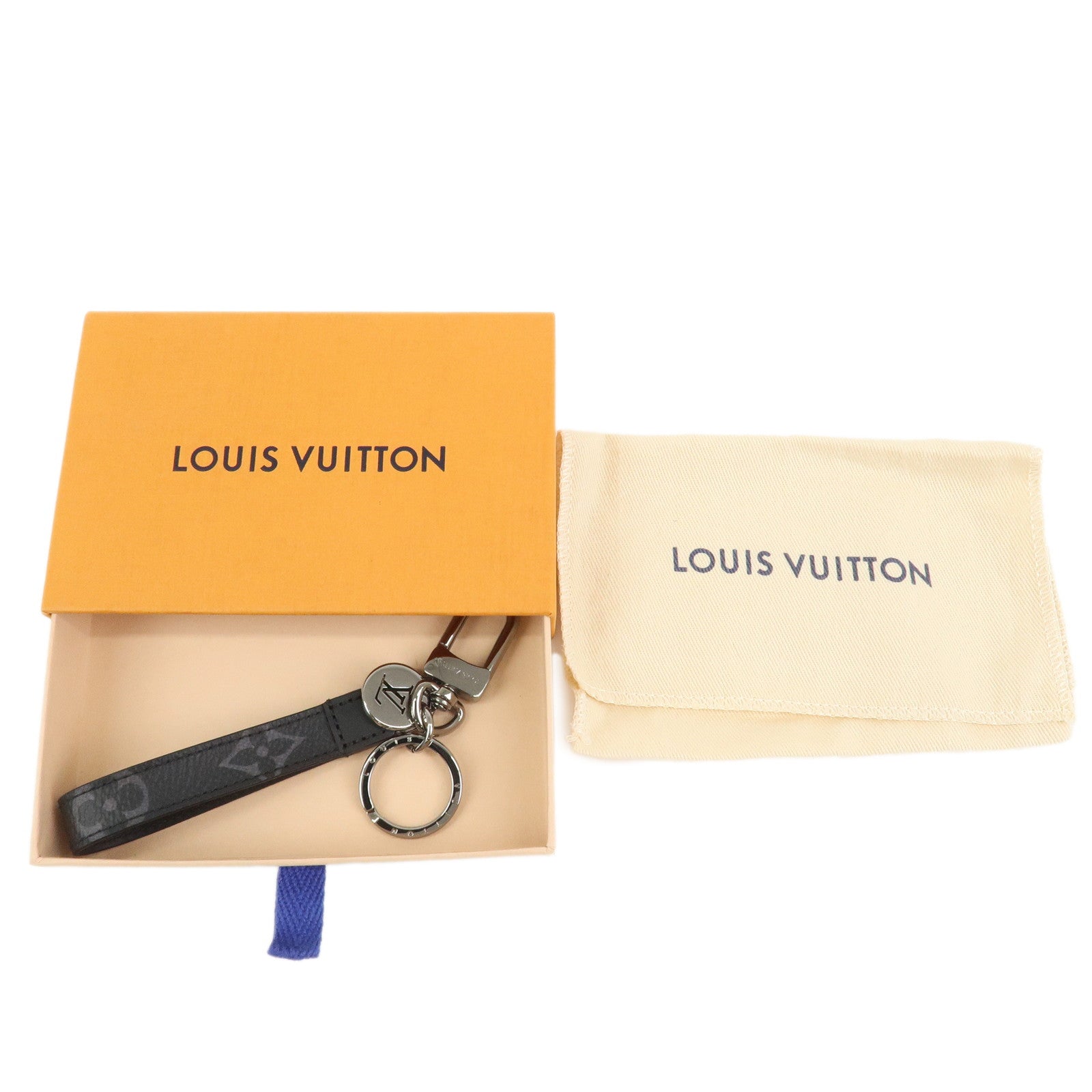 Louis Vuitton Monogram Eclipse Porte Cles Dragonne Key Chain M61950