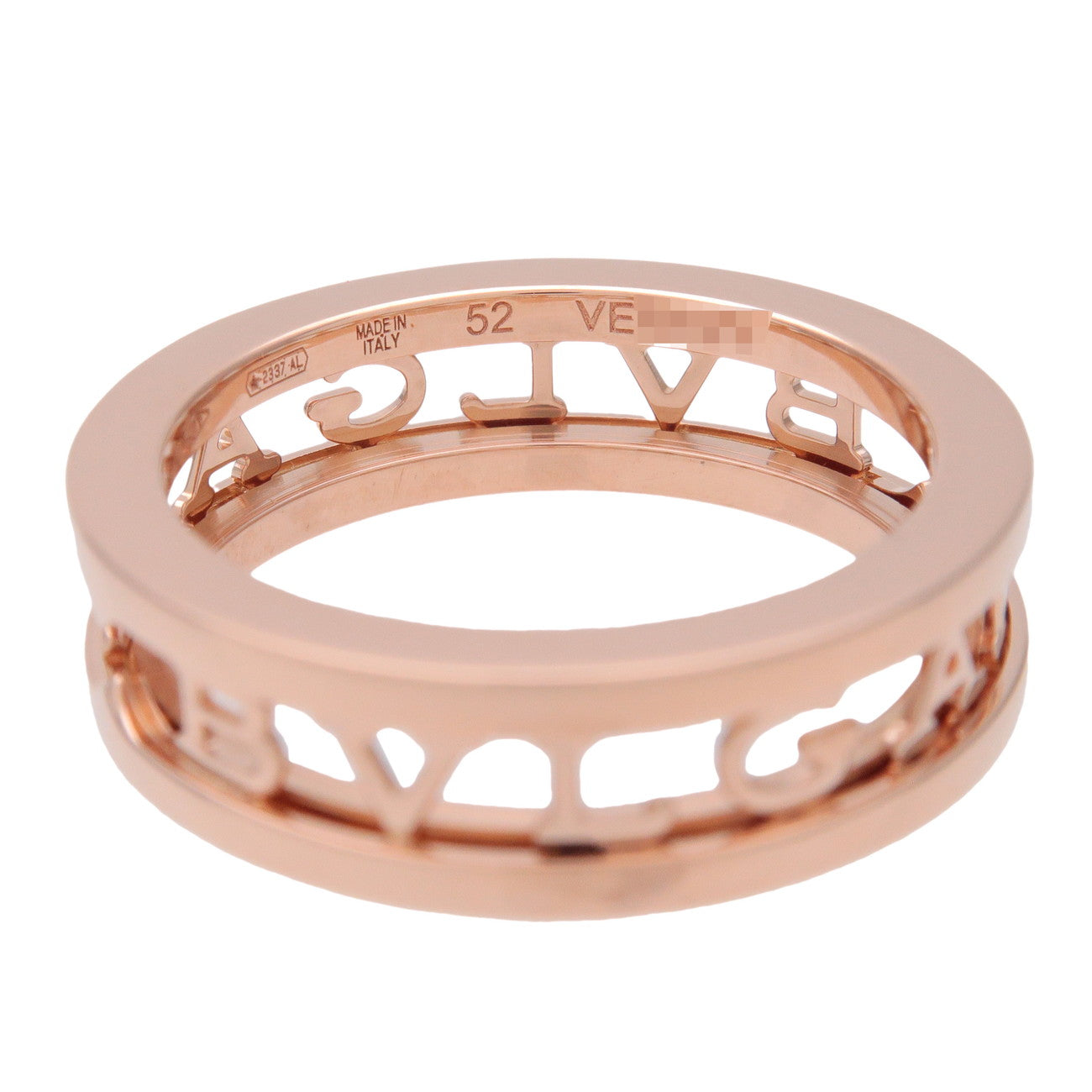 BVLGARI B-Zero1 Spiral Logo Ring K18 750PG Rose Gold #52 US6 EU52