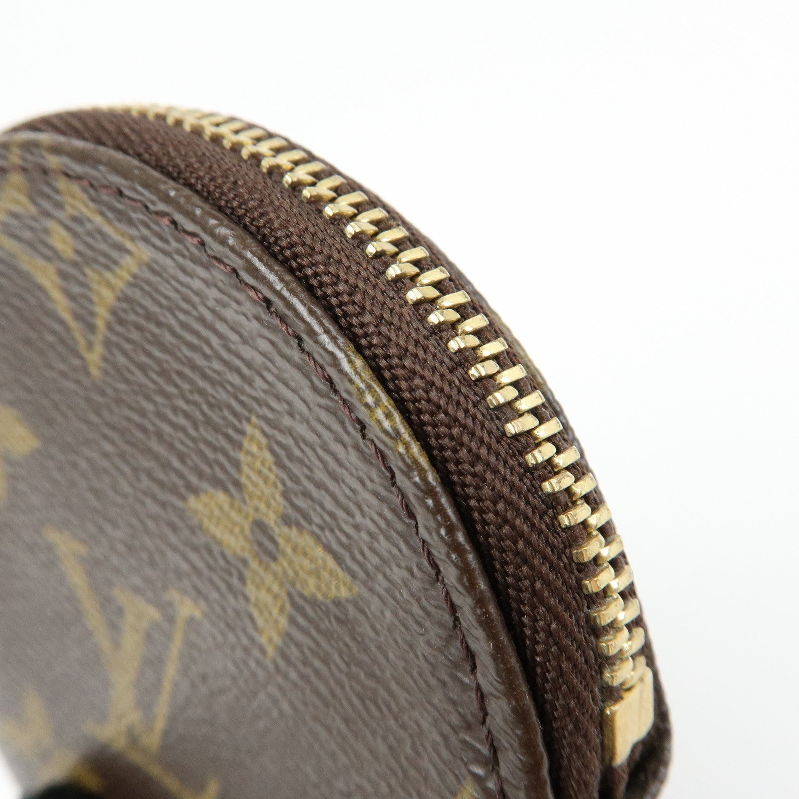 Louis Vuitton Monogram Porte Monnaie Rond Coin Case Brown M61926