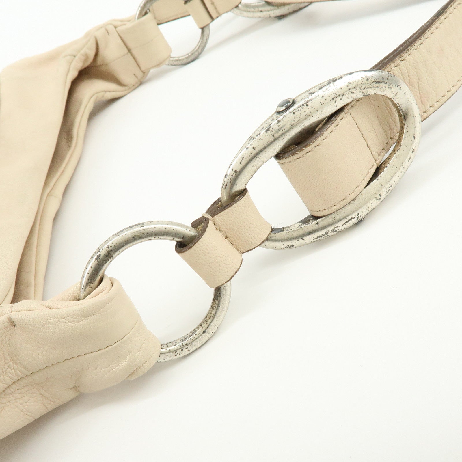 SAINT LAURENT PARIS YSL Nadja Shoulder Bag Light Beige 112937