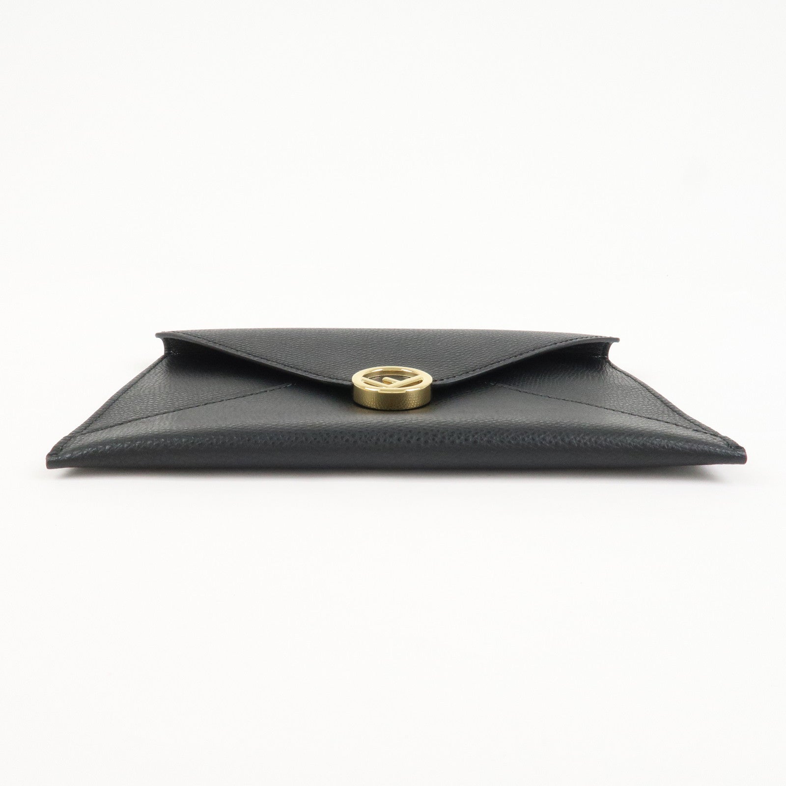 FENDI F IS FENDI Logo Leather Pouch Envelope Case Black 8N0151