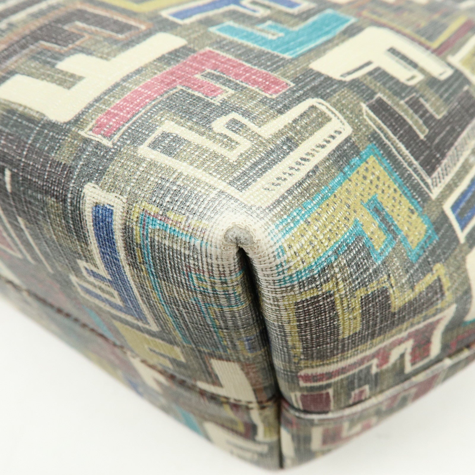 FENDI Zucca PVC Patent Leather Tote Bag Brown Multicolor 8BH185