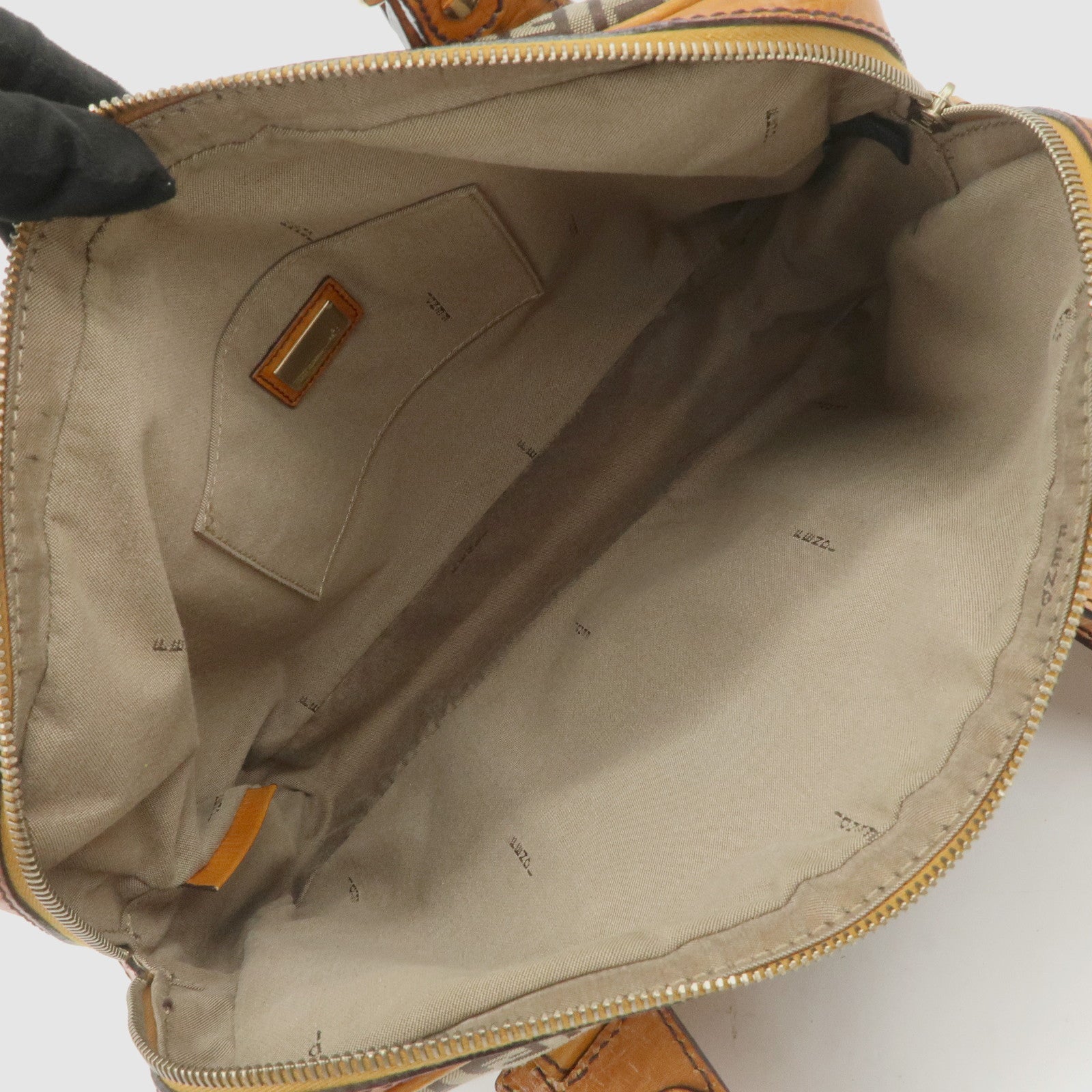 FENDI Zucchino Canvas Shoulder Bag Shoulder Bag Brown 8BN161