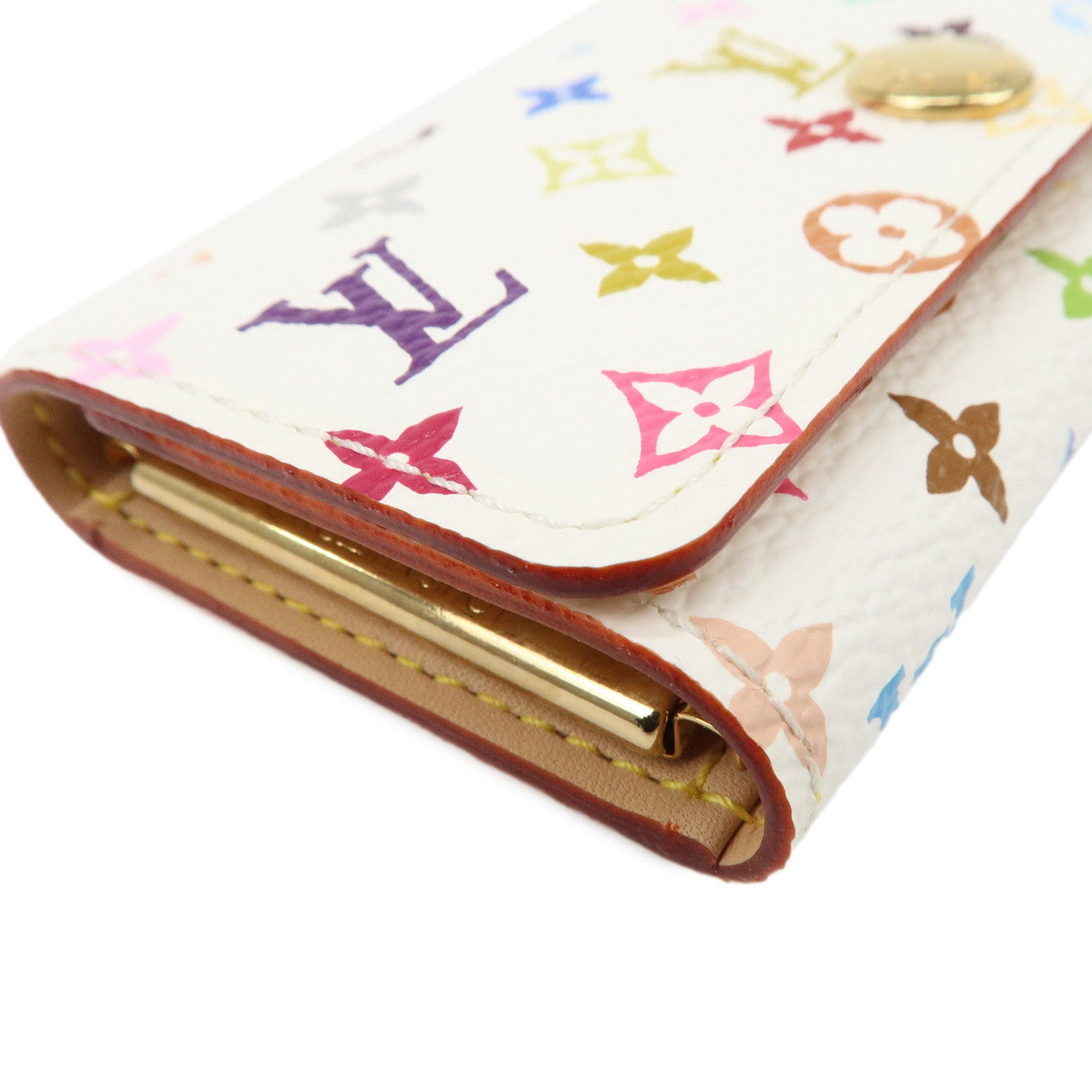Louis Vuitton Monogram Multicolor Multiclés 4 Key Case Blanc M60043