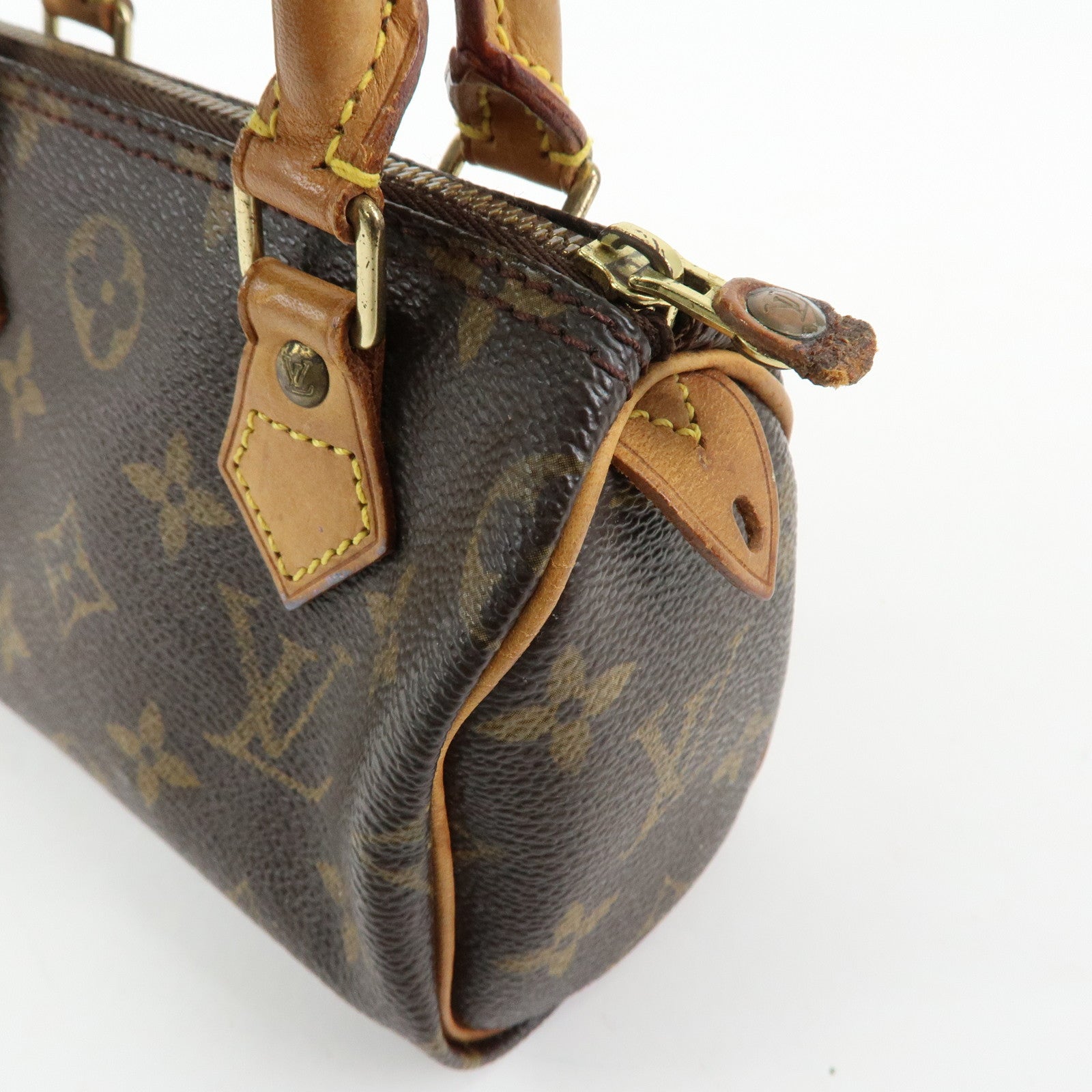 Louis Vuitton Monogram Mini Speedy Hand Bag Brown M41534