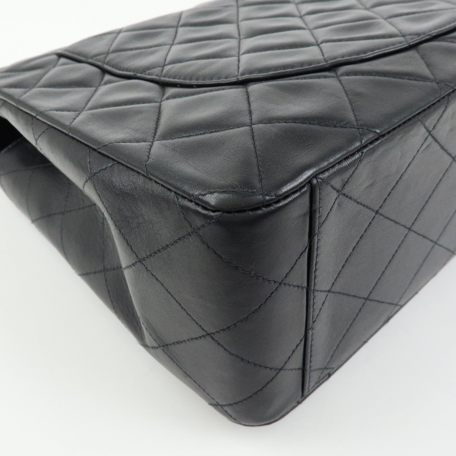 CHANEL Jumbo Matelasse 34 Lamb Skin Chain Shoulder Bag Black A01094