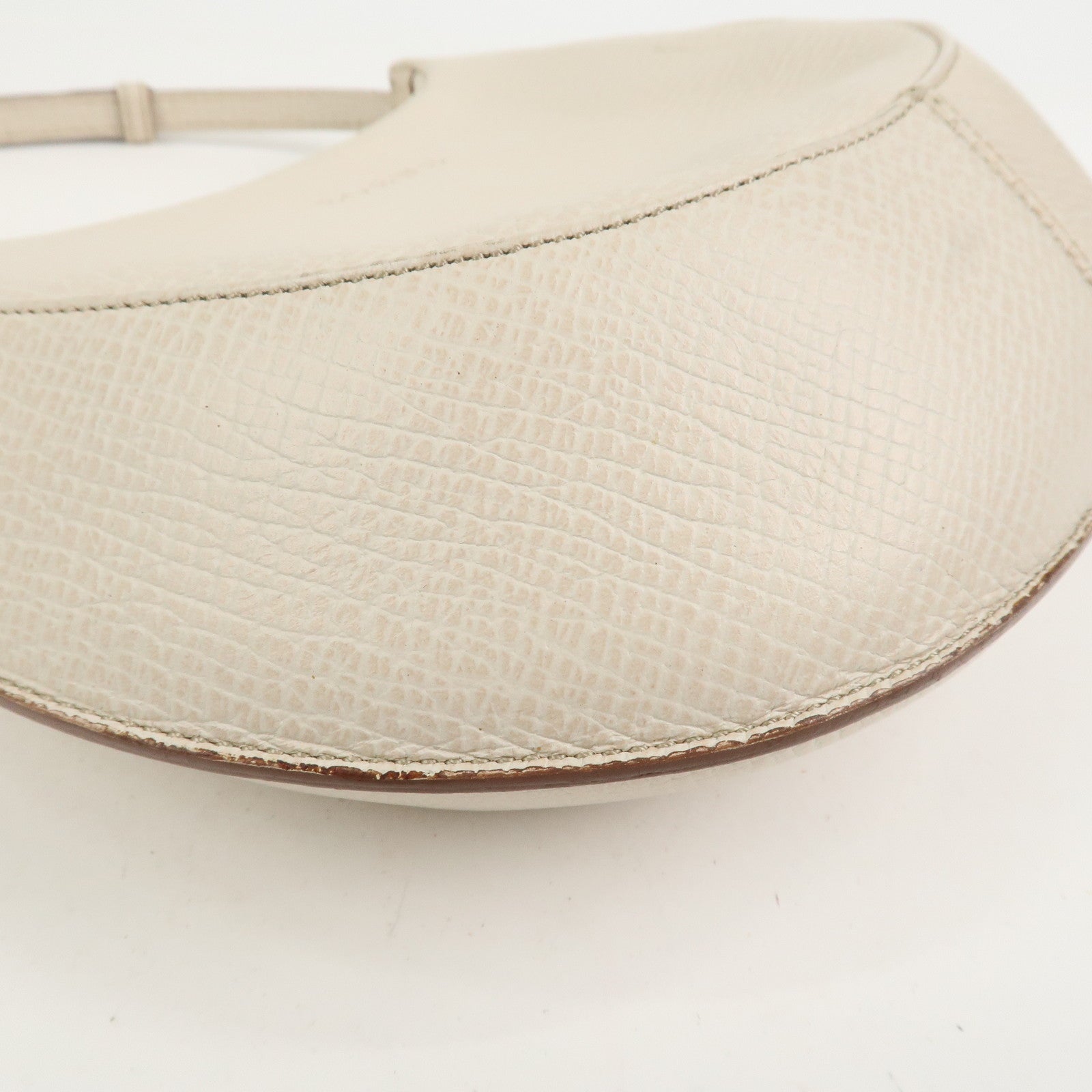 LOEWE Logo Leather 2Way Shoulder Bag Hand Bag Ivory
