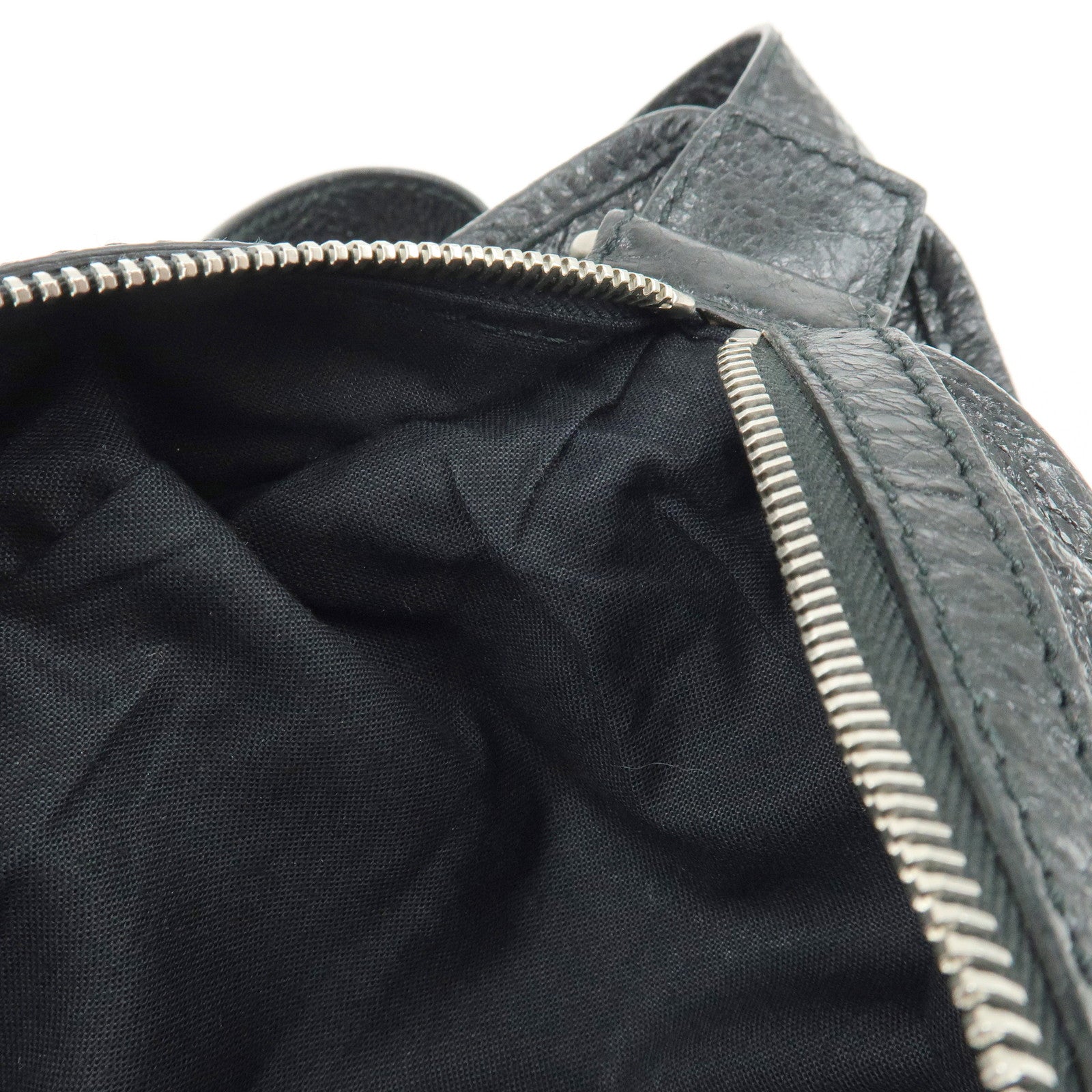 BALENCIAGA Neo Lift Leather Waist Bag Body Bag Black 542013