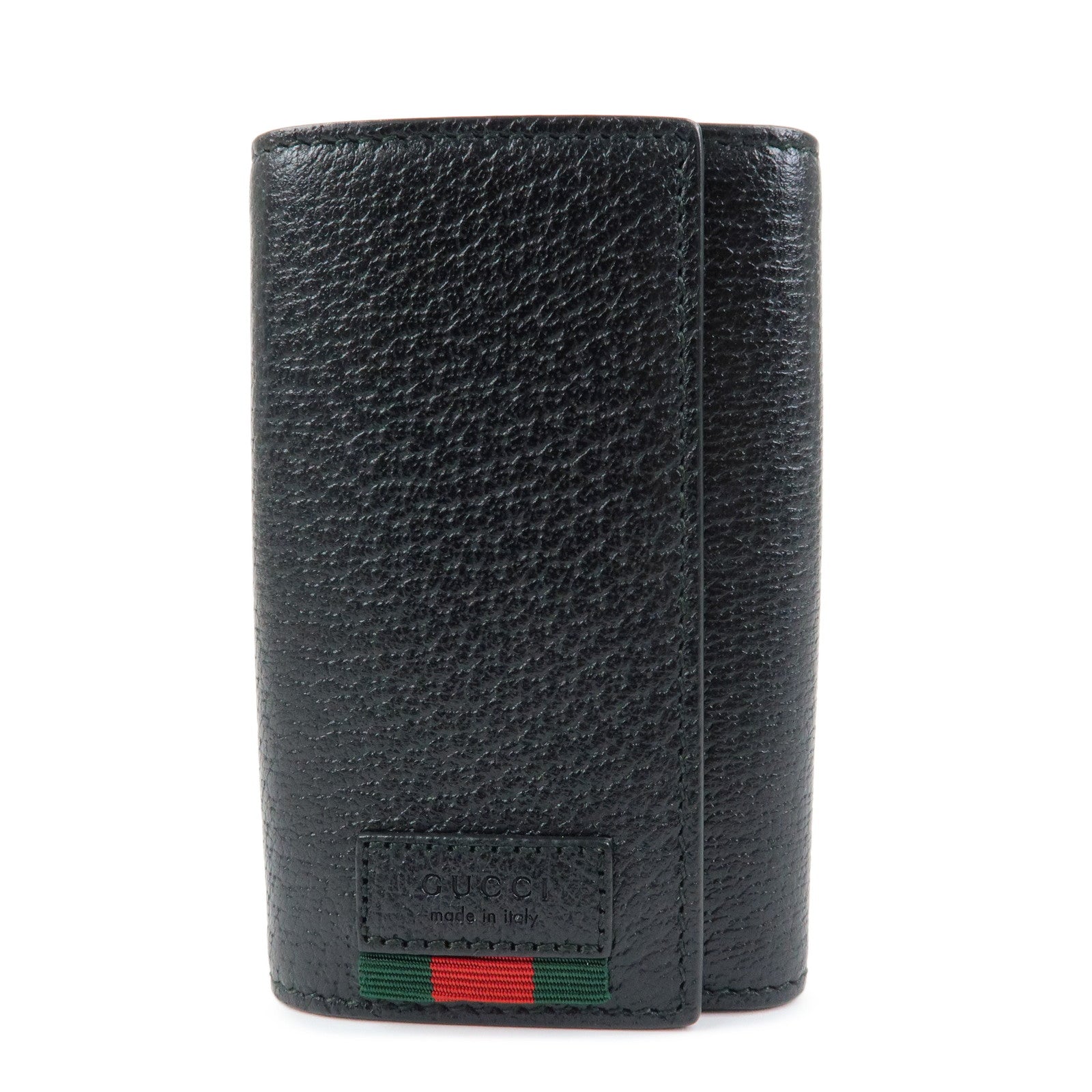 GUCCI Sherry Leather 6 Ring Key Case Key Holder Black 435297