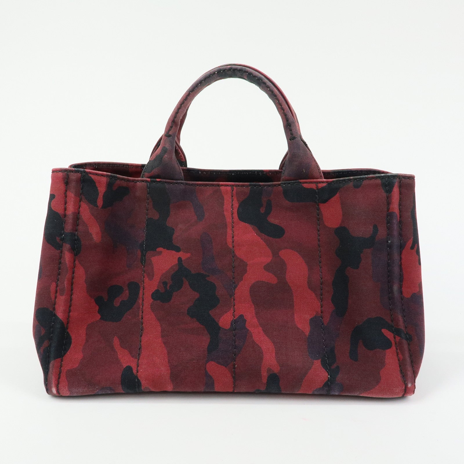 PRADA Triangle Logo Canapa 2Way Tote Hand Bag Camouflage BN2642