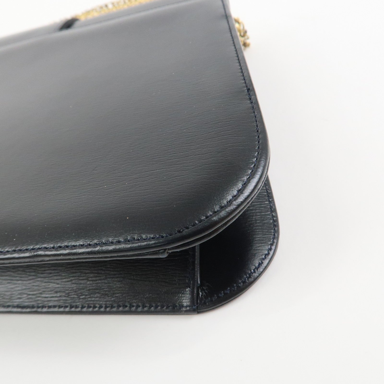 Cartier Sapphire Line Leather Sapphire Chain Shoulder Bag Black