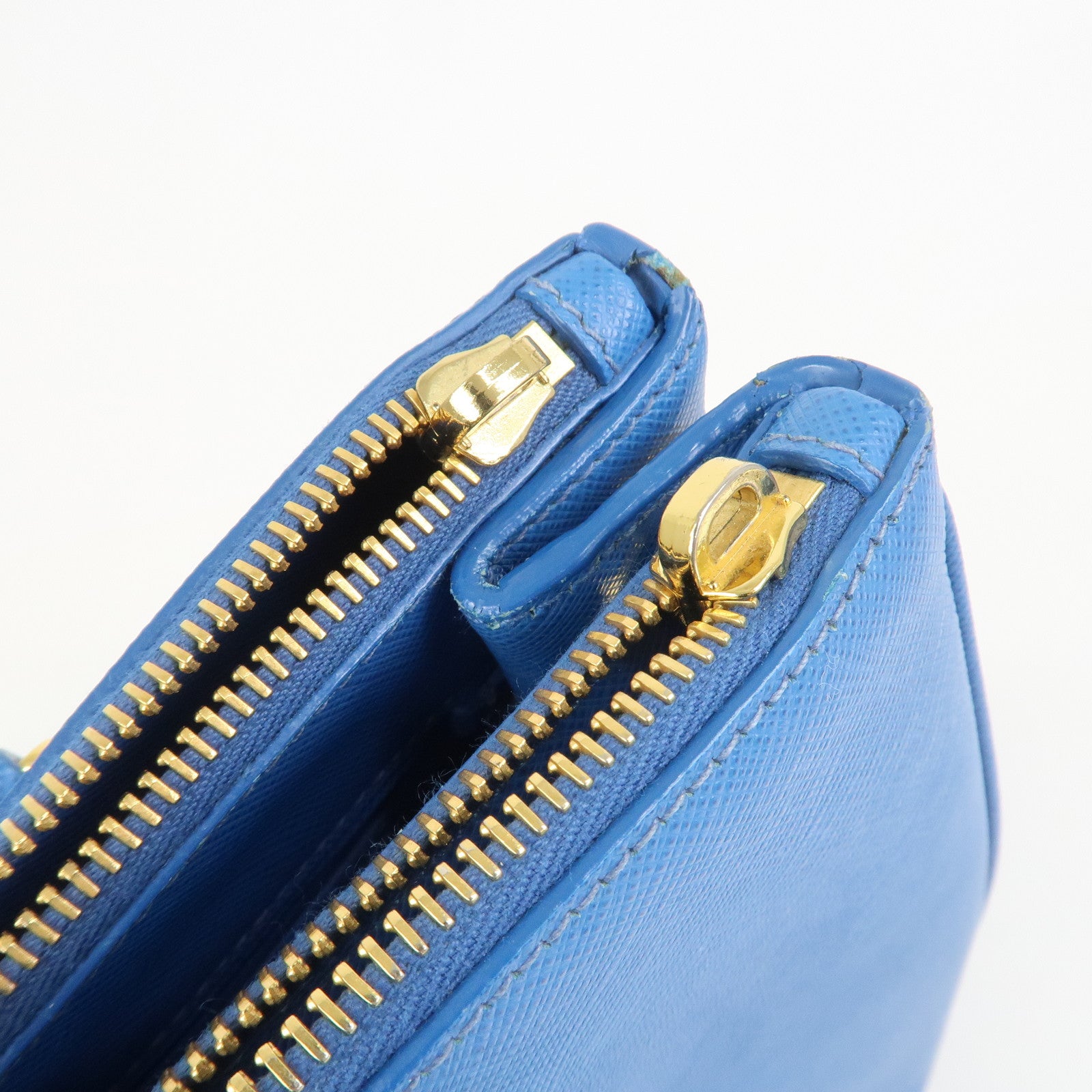 PRADA Triangle Logo Galleria Saffiano Leather 2Way Bag Blue 1BA274