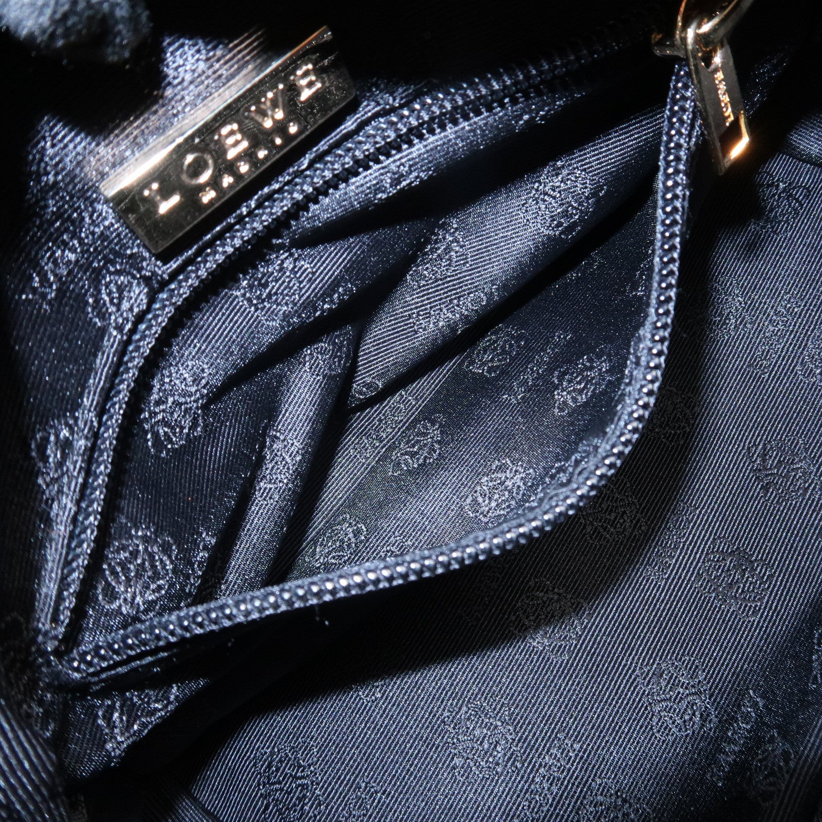 LOEWE Anagram Logo Leather Hand Bag Boston Bag Brown